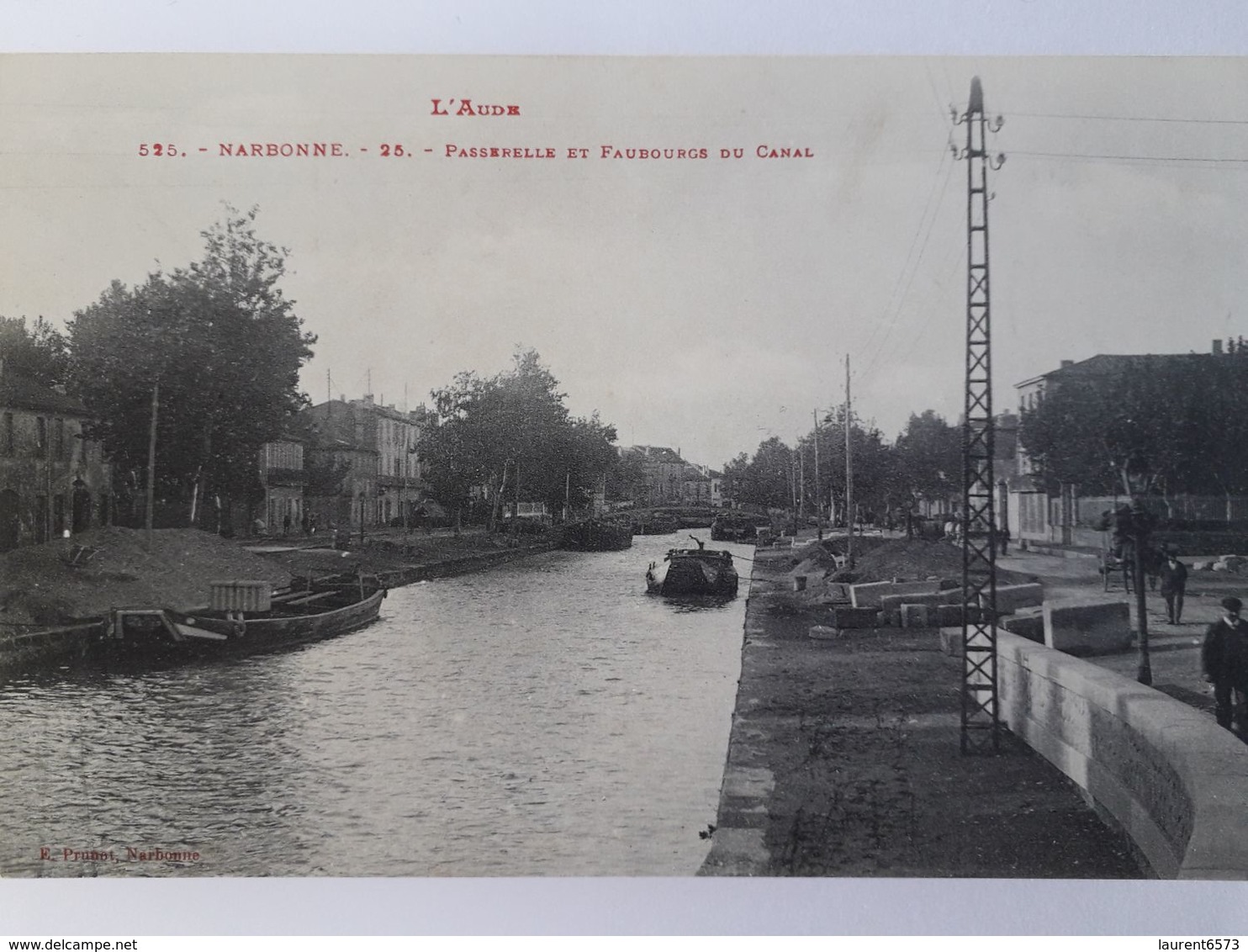 Carte Postale De Narbonne, Passerelle Et Faubourg Du Canal, Péniche, « 11 » - Narbonne