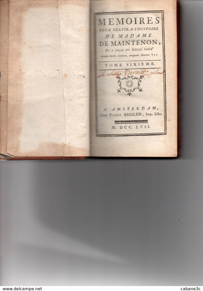 MEMOIRES Pour Servir à L'histoire De MADAME DE MAINTENON - 1701-1800