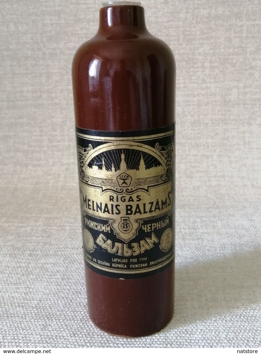 1969. LATVIA.... EMPTY   CERAMIC    BOTTLE   " RIGA BLACK BALM"...   300ml. - Andere & Zonder Classificatie