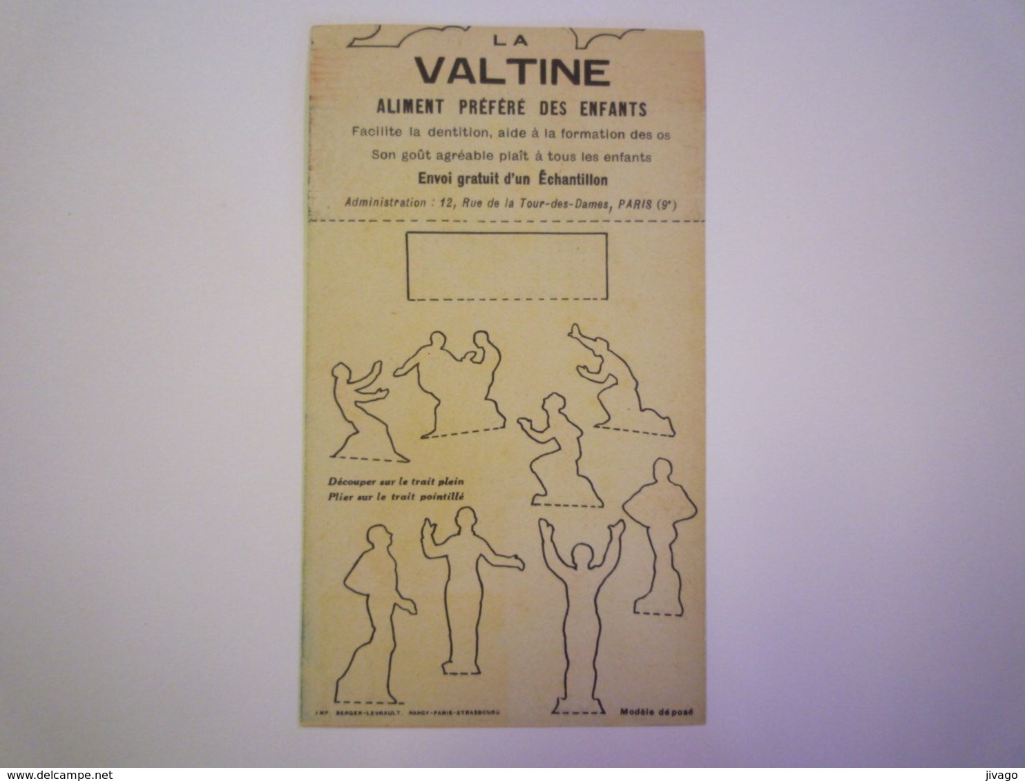 2020 - 6048  Découpage PUB  "LA VALTINE"   FOOTBALL   XXX - Non Classés