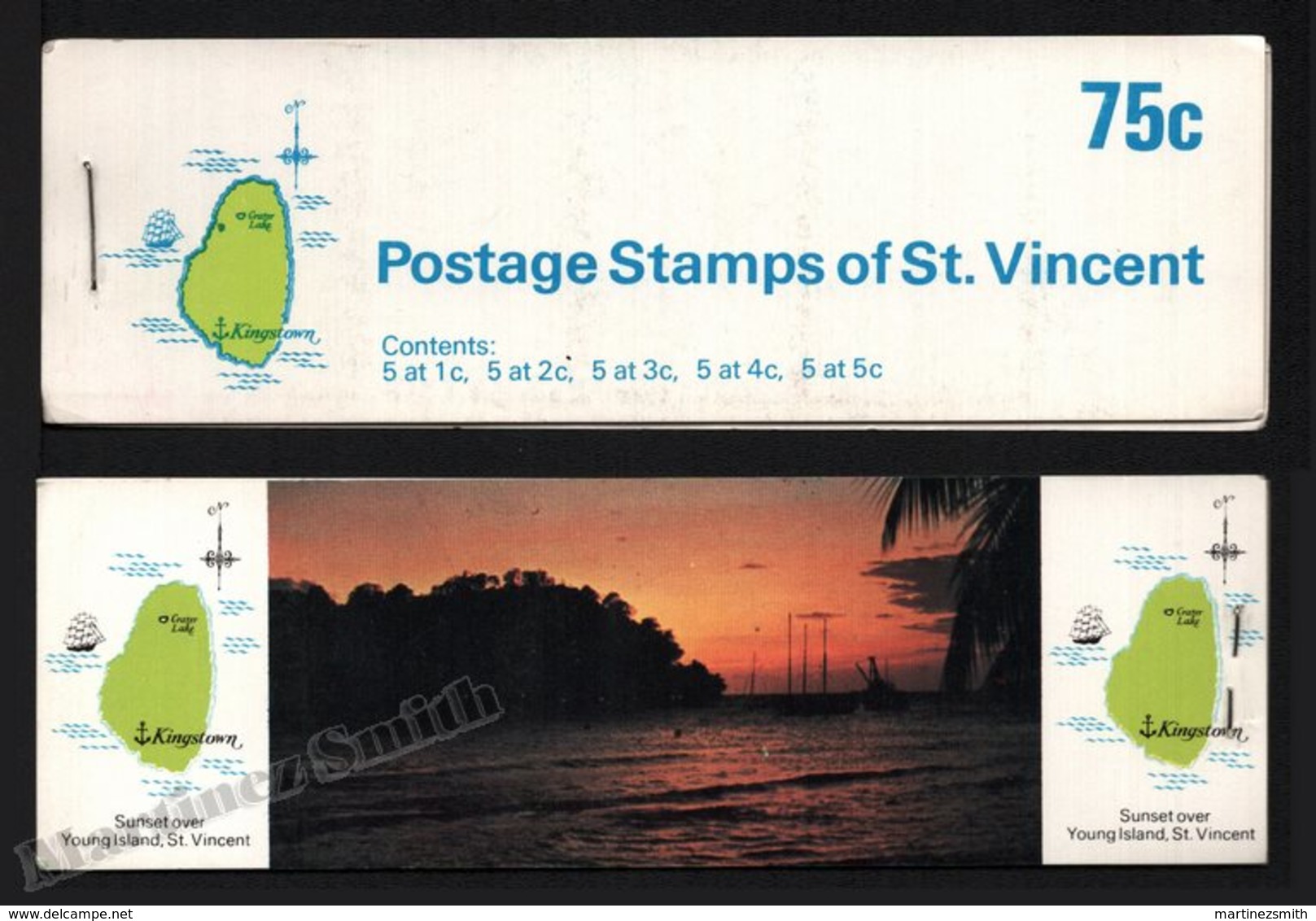 St Vincent 1969-73 Yvert C263 Type 5, Fauna. Birds - Booklets (Young Island Sunset) - MNH - St.Vincent (1979-...)