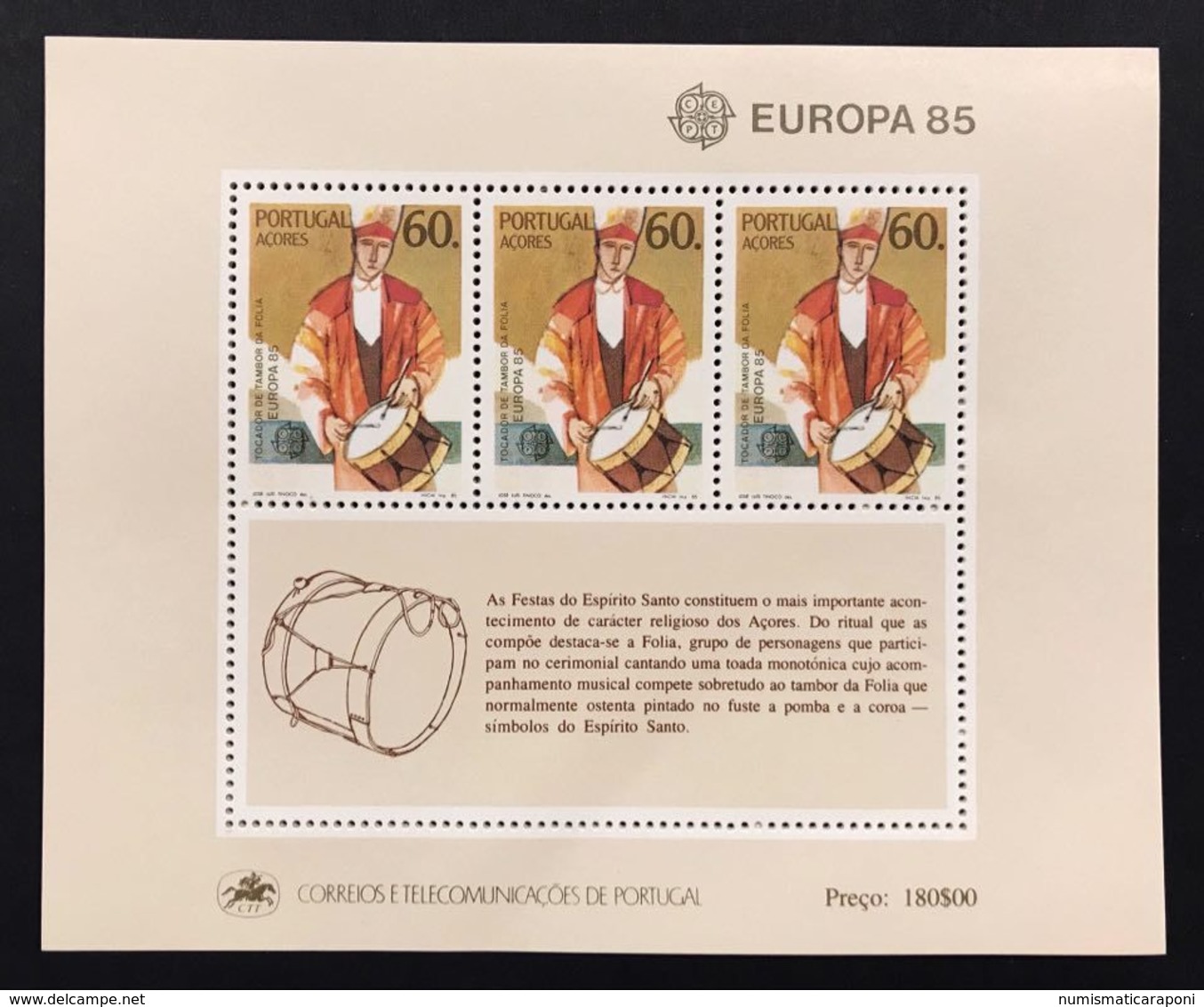 PORTOGALLO AZZORRE ACORES  FOGLIETTO EUROPA CEPT 1985 - Local Post Stamps