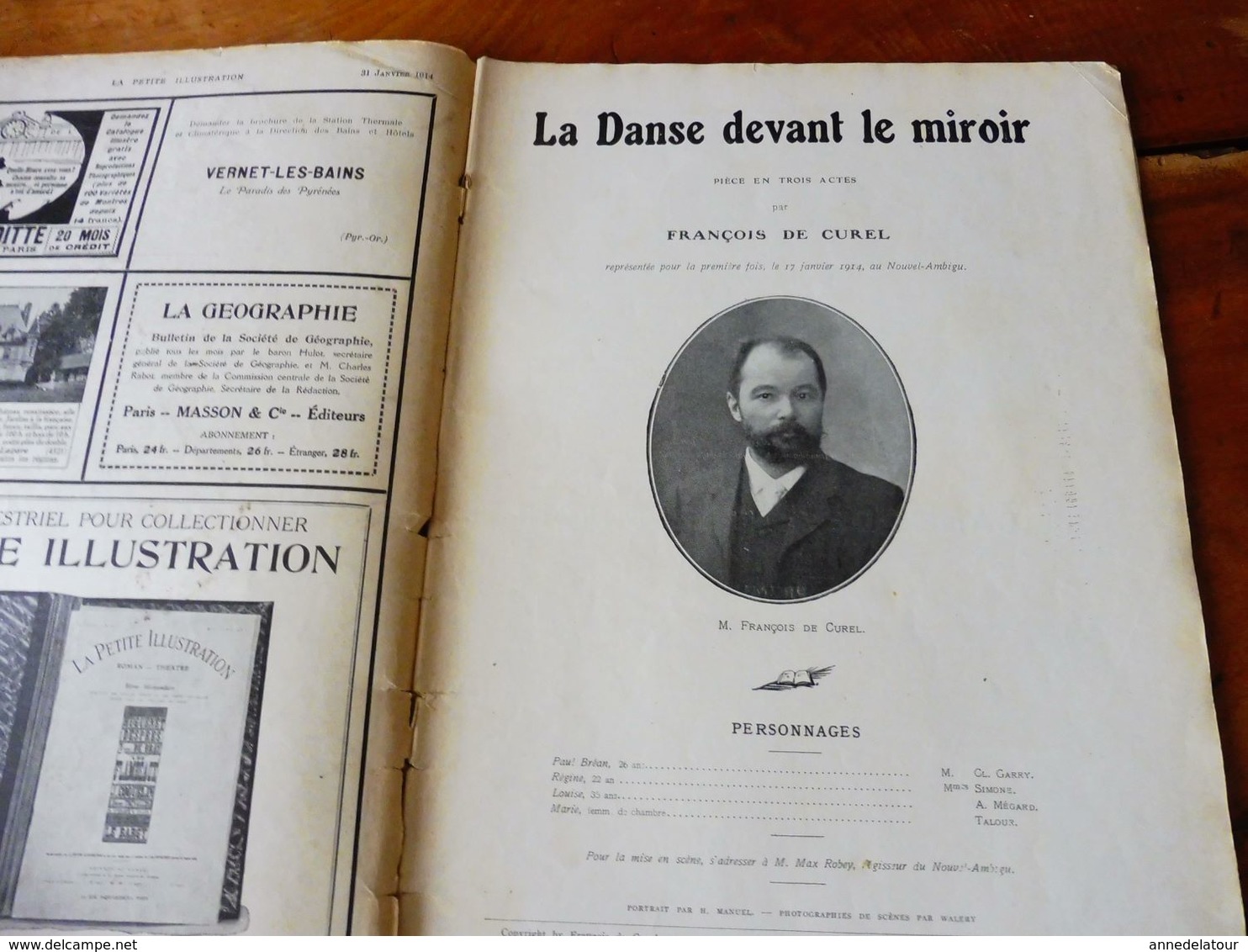 LA DANSE DEVANT LE MIROIR , De François De Curel & L'AMOUR BRODE ,dont Portrait (LA PTE ILLUSTRATION 1914) Pub URODONAL - Autori Francesi