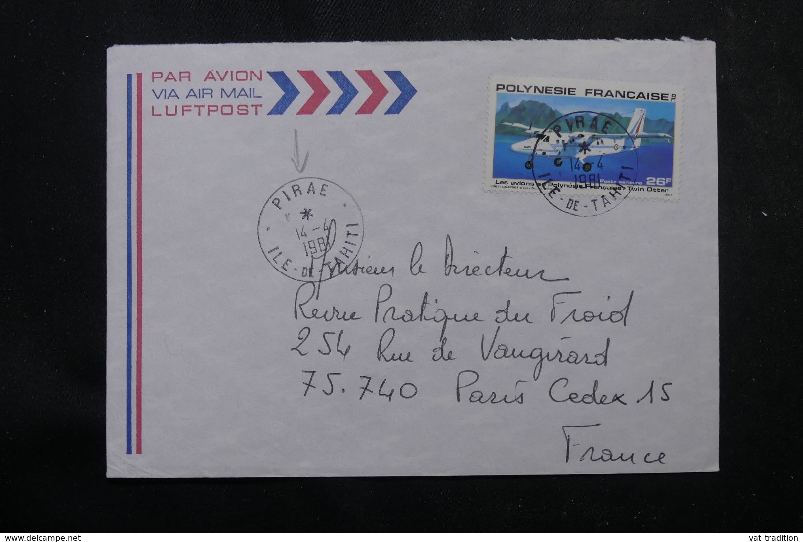 POLYNÉSIE - Affranchissement De Piraé Sur Enveloppe Pour La France En 1981 - L 64079 - Storia Postale