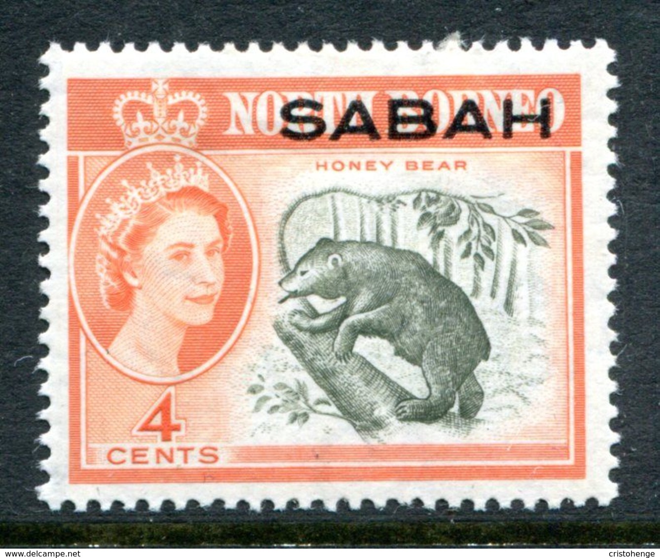 Sabah 1964-65 - North Borneo Overprinted - 4c Sun Bear HM (SG 409) - Malaysia (1964-...)