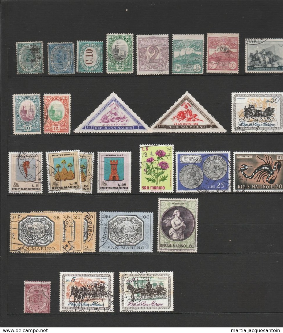 SAINT MARIN / SAN MARINO OBLITERE 114 TIMBRES DIFFERENTS - Collections, Lots & Séries