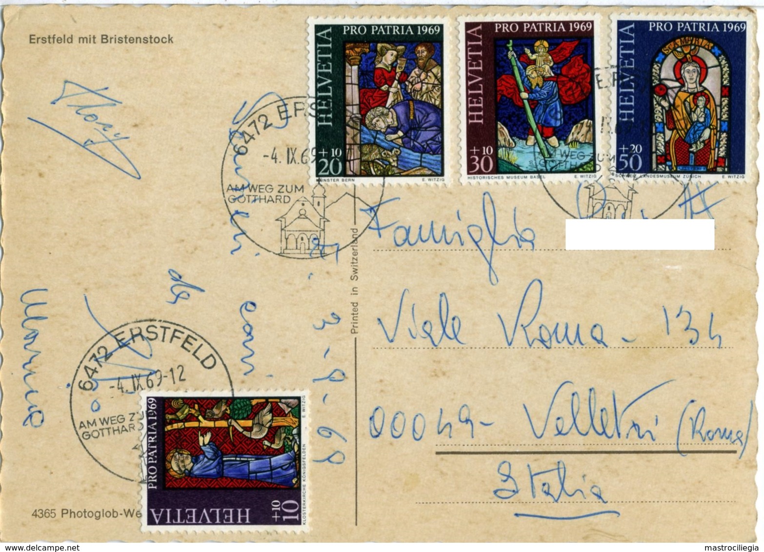 SVIZZERA  SUISSE  UR  ERSTFELD  Panorama  4 Nice Stamps  Pro Patria 1969 - Erstfeld