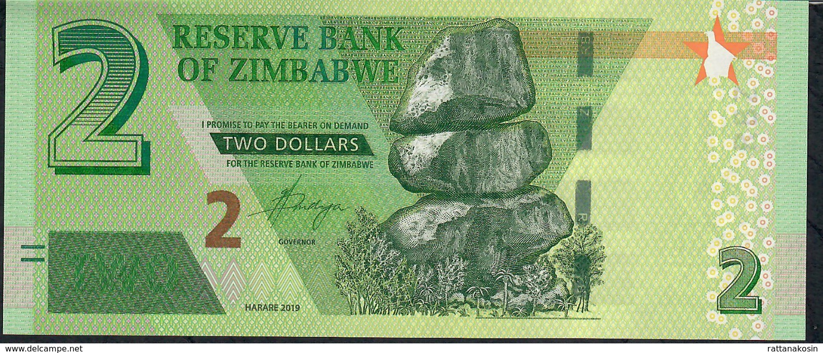 ZIMBABWE NLP 2 DOLLARS 2019 UNC. - Simbabwe