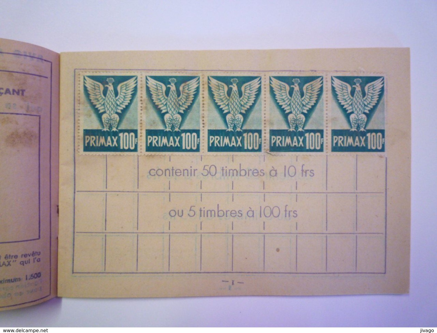 2020 - 6064  PRIMAX  :  LIVRET COLLECTEUR De VIGNETTES  1949  XXX - Non Classés