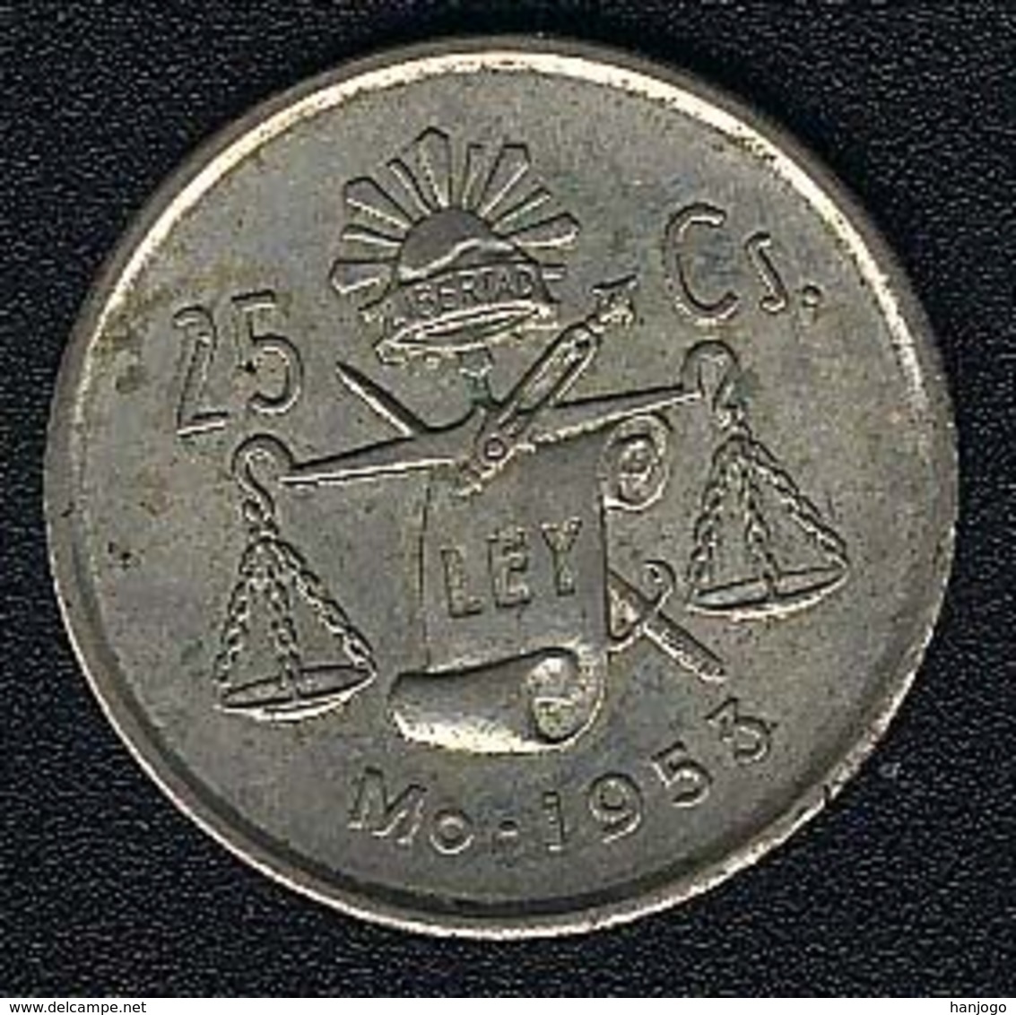 Mexiko, 25 Centavos 1953, Silber, XF - Mexico