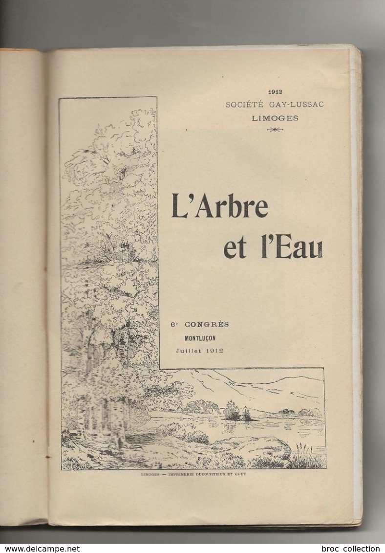 L'Arbre Et L'Eau, 6e Congrès Société Gay-Lussac De Limoges à Montluçon, 1912, Sylviculture, Tronçais, Rochebut - Bourbonnais