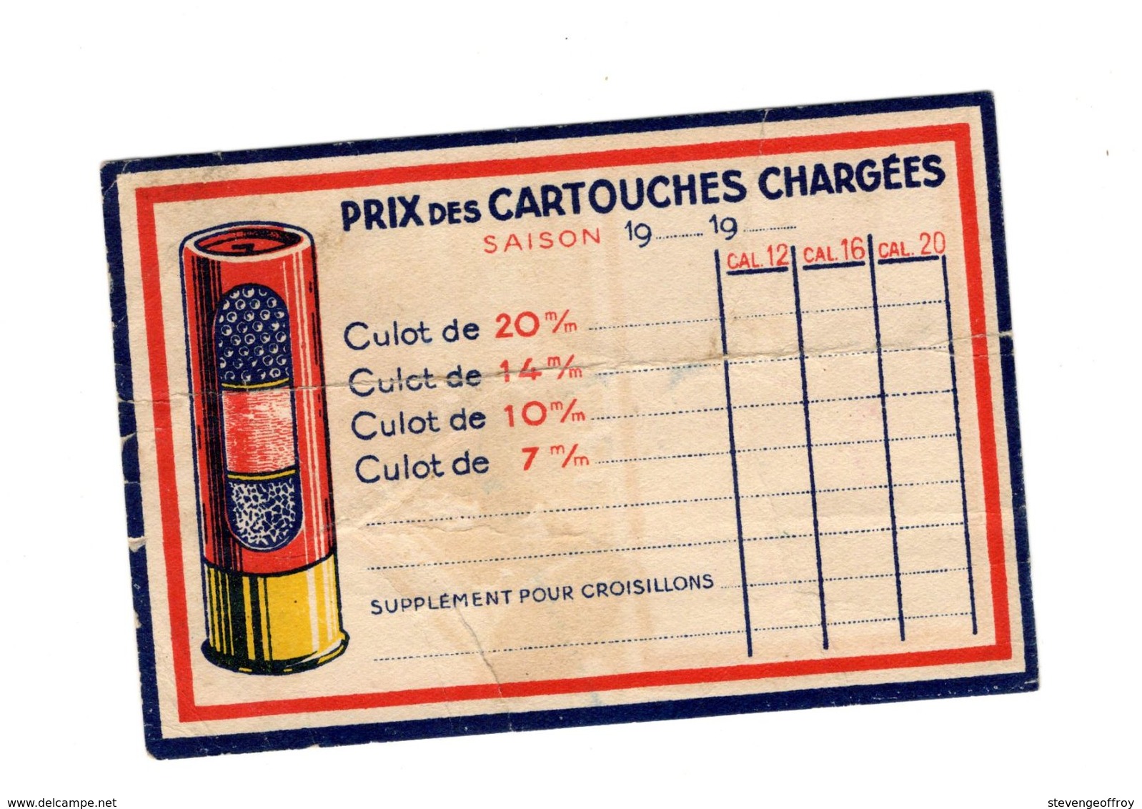 Publicité Cartouche Mouche Douilles Gaupillat Victore Guinet Armes Munitions Art Peches Le Lude Sarthe Culot Croisillons - Werbung