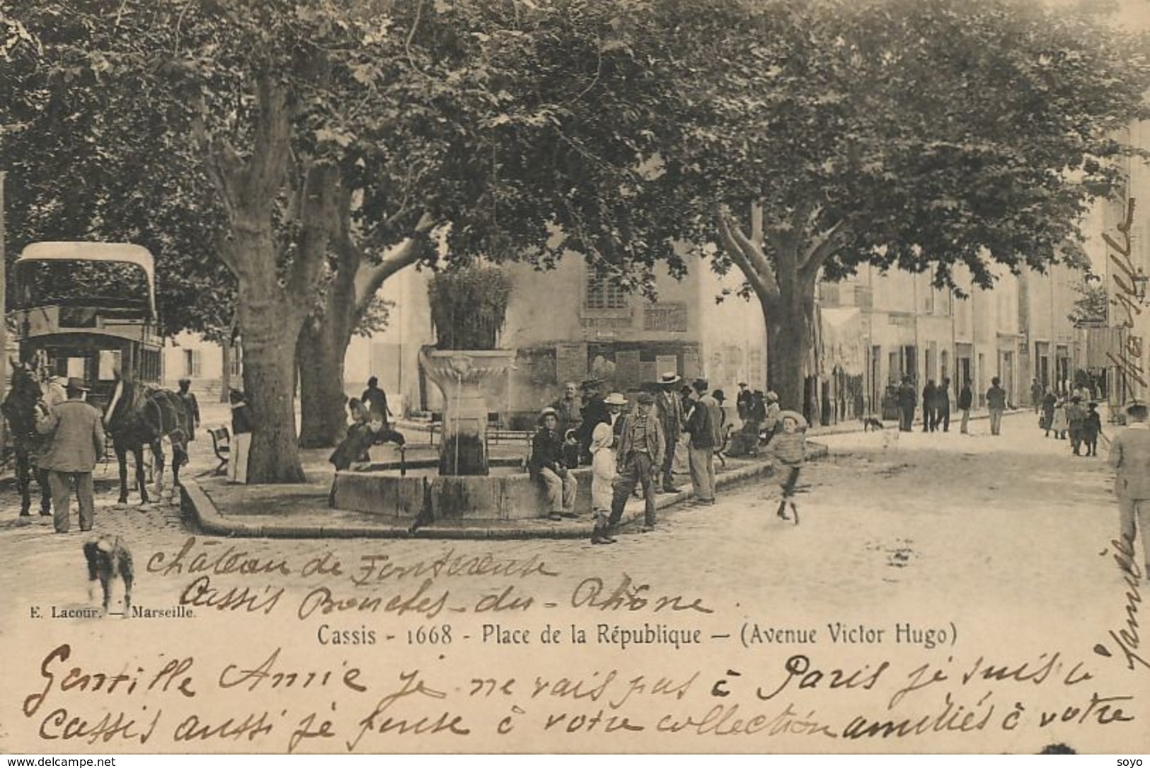 Diligence à Cassis . Avenue Victor Hugo  Vers Buzançais 36 - Taxis & Cabs
