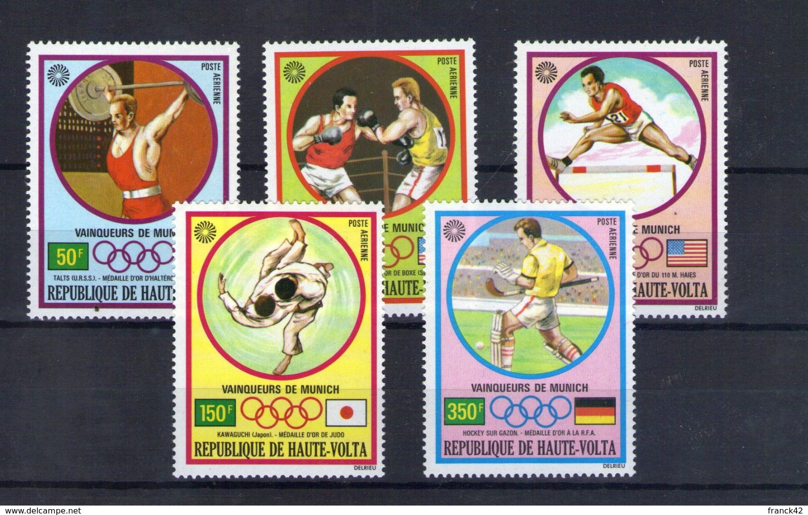 Haute Volta. Poste Aérienne. Vainqueurs Des Jeux Olympiques De Munich - Alto Volta (1958-1984)