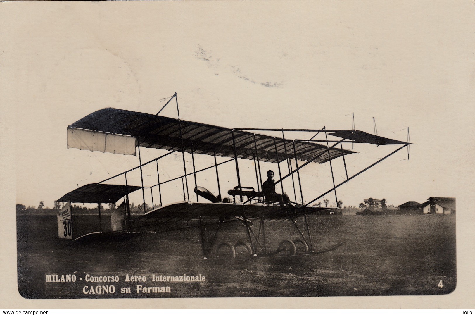Aviazione - Riunioni - Milano 1910  - Cagno Su Farman - F. Piccolo - Bella Animata - Meetings