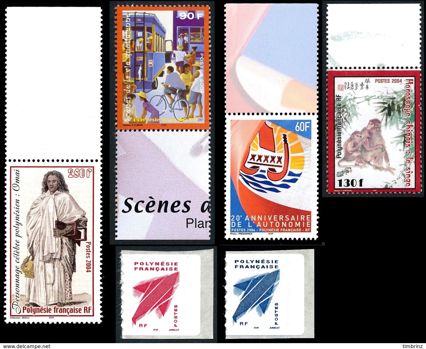 POLYNESIE Année complète 2004 + BF (NEUF ** MNH) : Yv. 705 à 737 dont carnet + BF 30  (35 tp)  ..Réf.POL25072