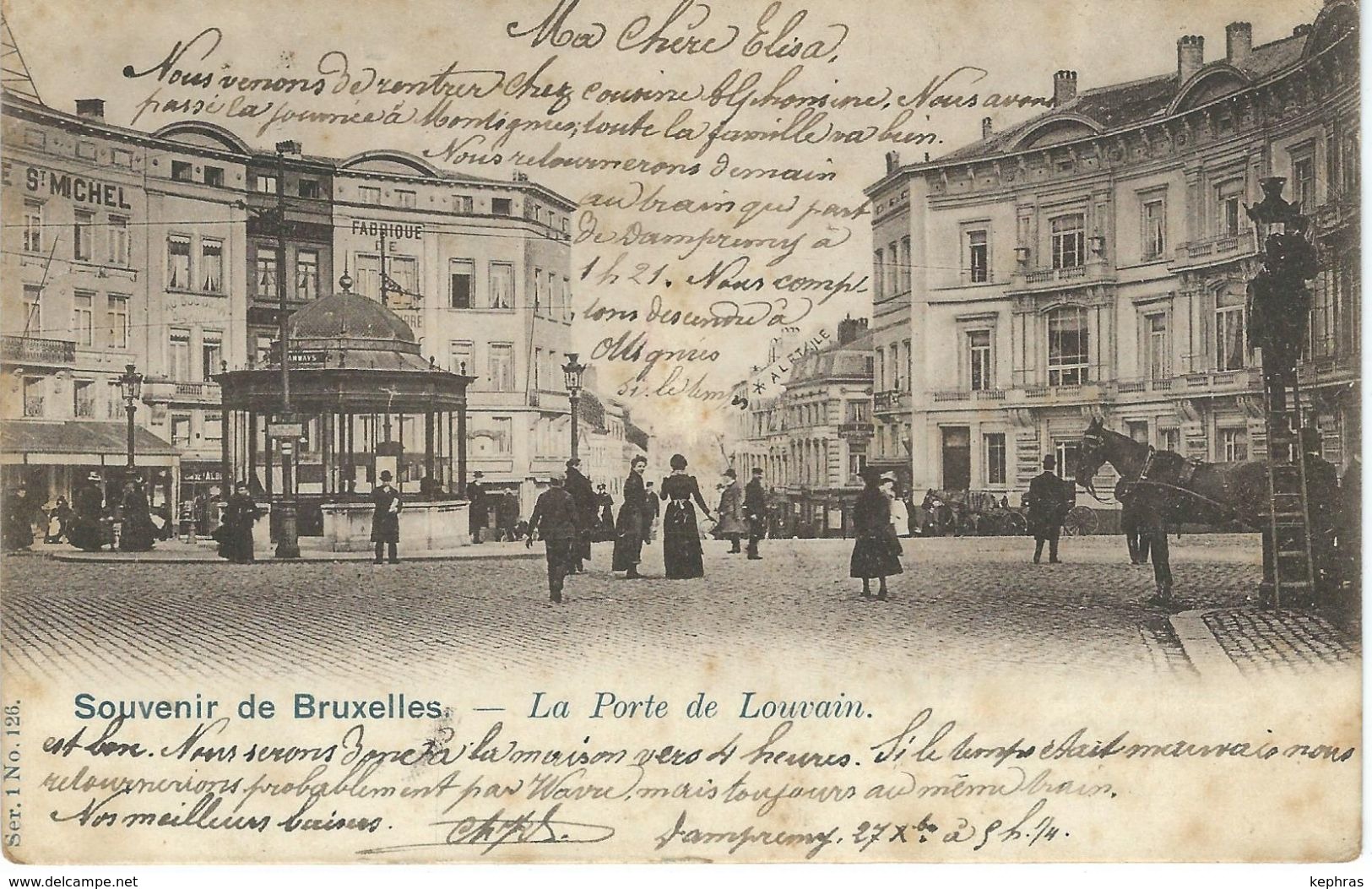 Souvenir De BRUXELLES - La Porte De Louvain TRES RARE VARIANTE - Vanderauwera Série. 1 N° 126 - Bruxelles (Città)