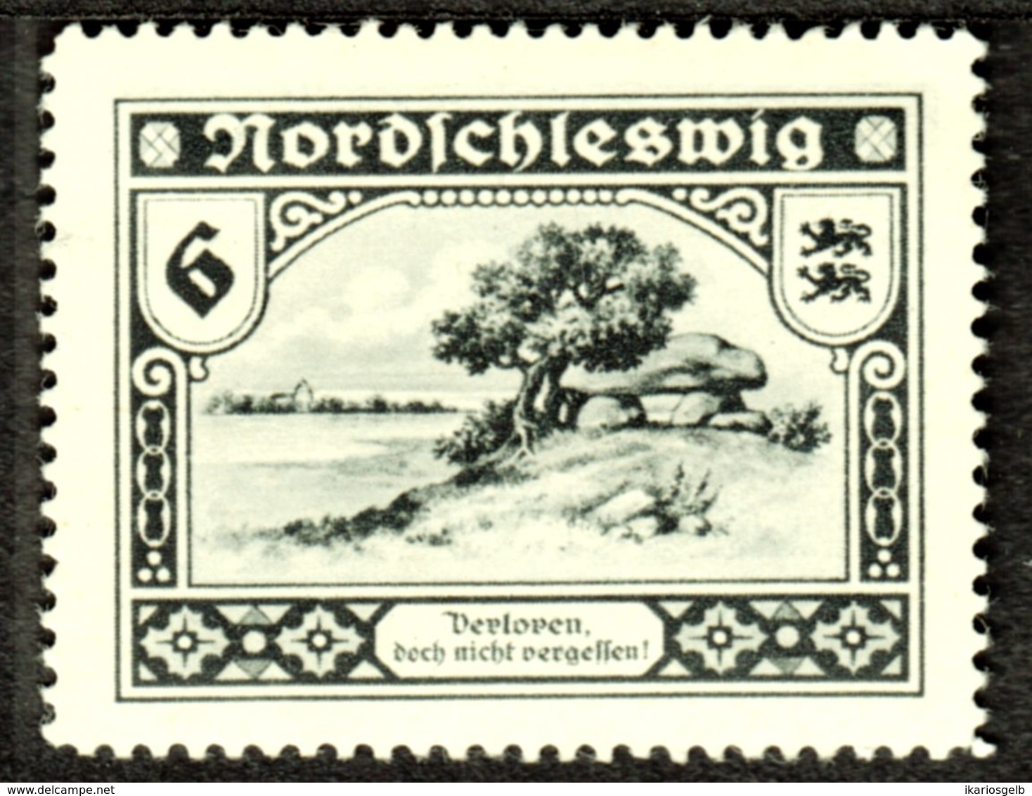 Nordschleswig Sydjylland 1920 " Verloren Doch Nicht Vergessen.. " Vignette Cinderella Reklamemarke Schleswig Jütland - Erinnophilie