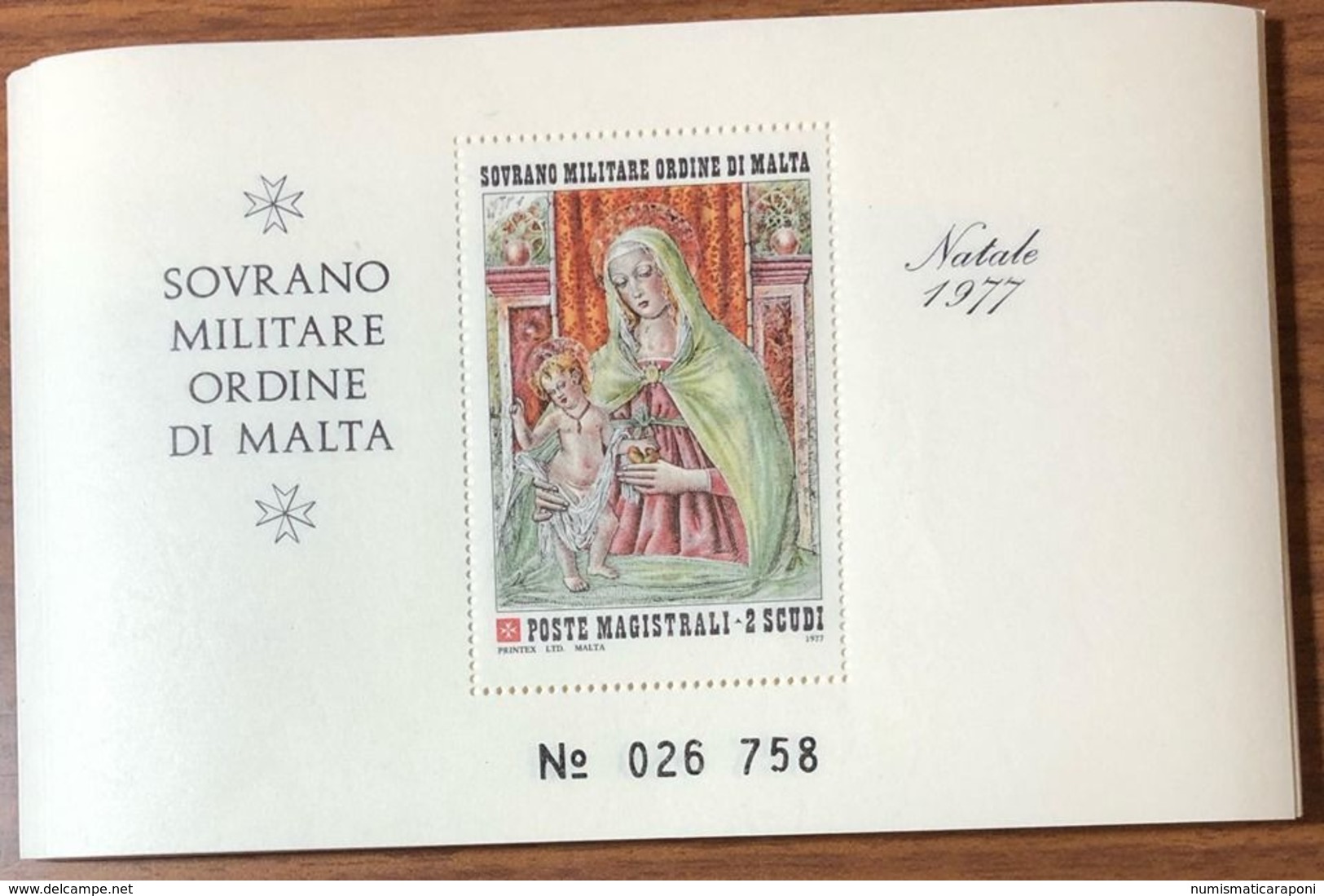 Sovrano Militare Ordine Di Malta SMOM  Foglietto Natale 1977 Nuovi Perfetti ** - Malta (la Orden De)