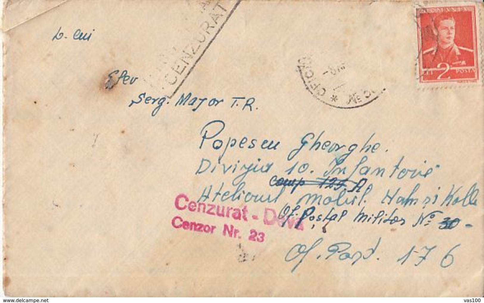 WW2 LETTER, MILITARY CENSORED, DEVA NR 23, WARFIELD POST OFFICE NR 30, 176, KING MICHAEL STAMP ON COVER, 1942, ROMANIA - World War 2 Letters
