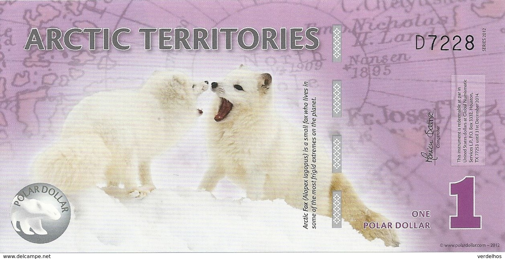 ARCTIC TERRITORIES 1 POLAR DOLLAR 2012 UNC - Autres - Amérique