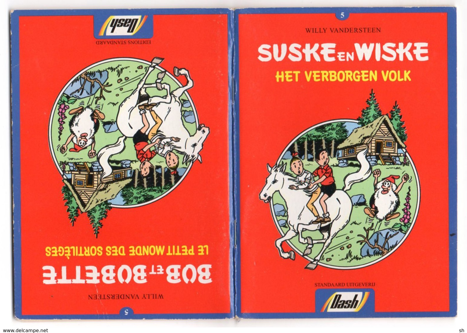 Bob & Bobette - Suske En Wiske - 2x Mini BD Strip - Nr 5 En 9 - Dash - Verbogen Wolk - Stenen Broden - Pains De Pierre - Suske & Wiske