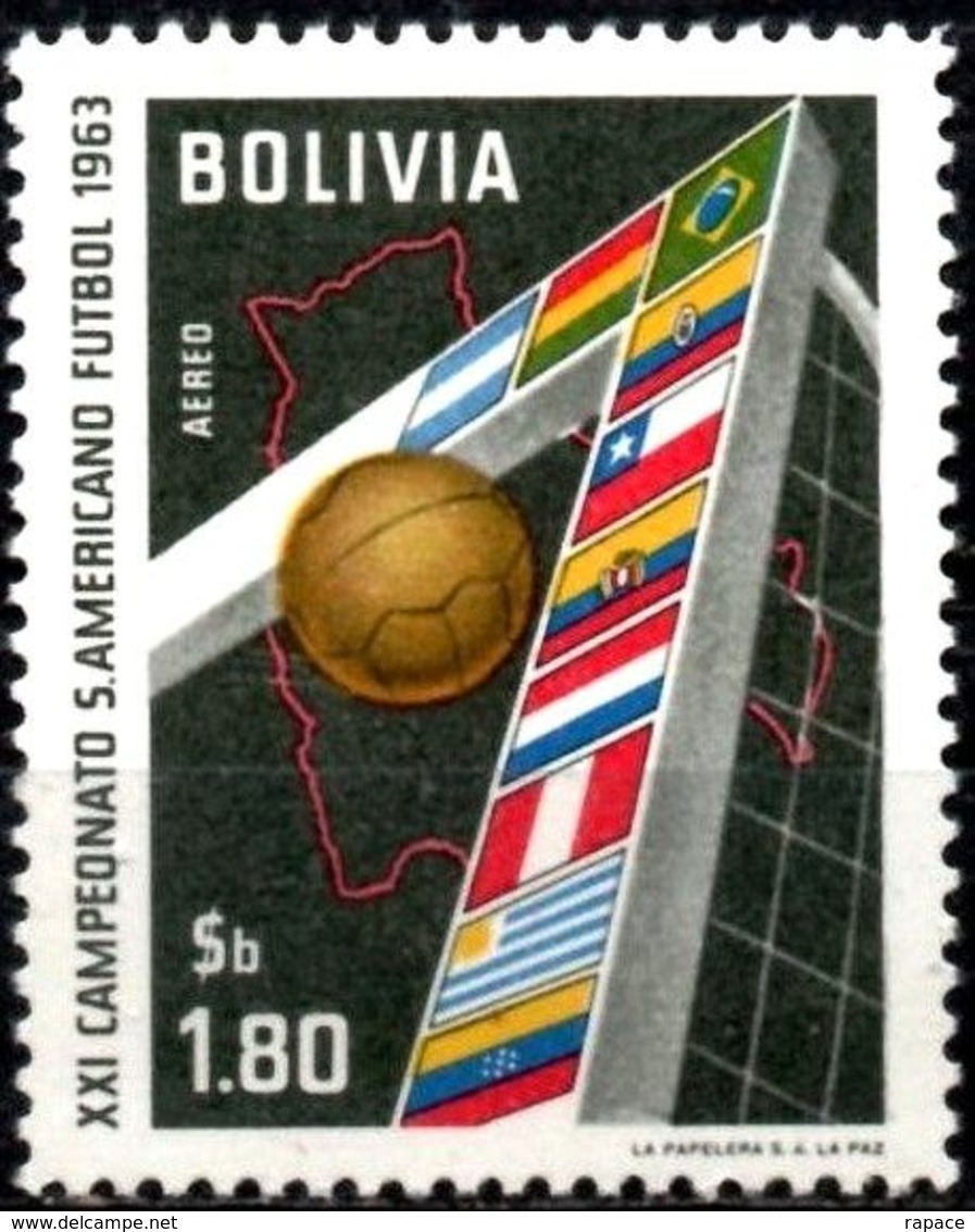 Bolivie 1963 - Poste Aérienne - Les 21èmes Championnats Sud-américains De Football, La Paz - Fußball-Amerikameisterschaft