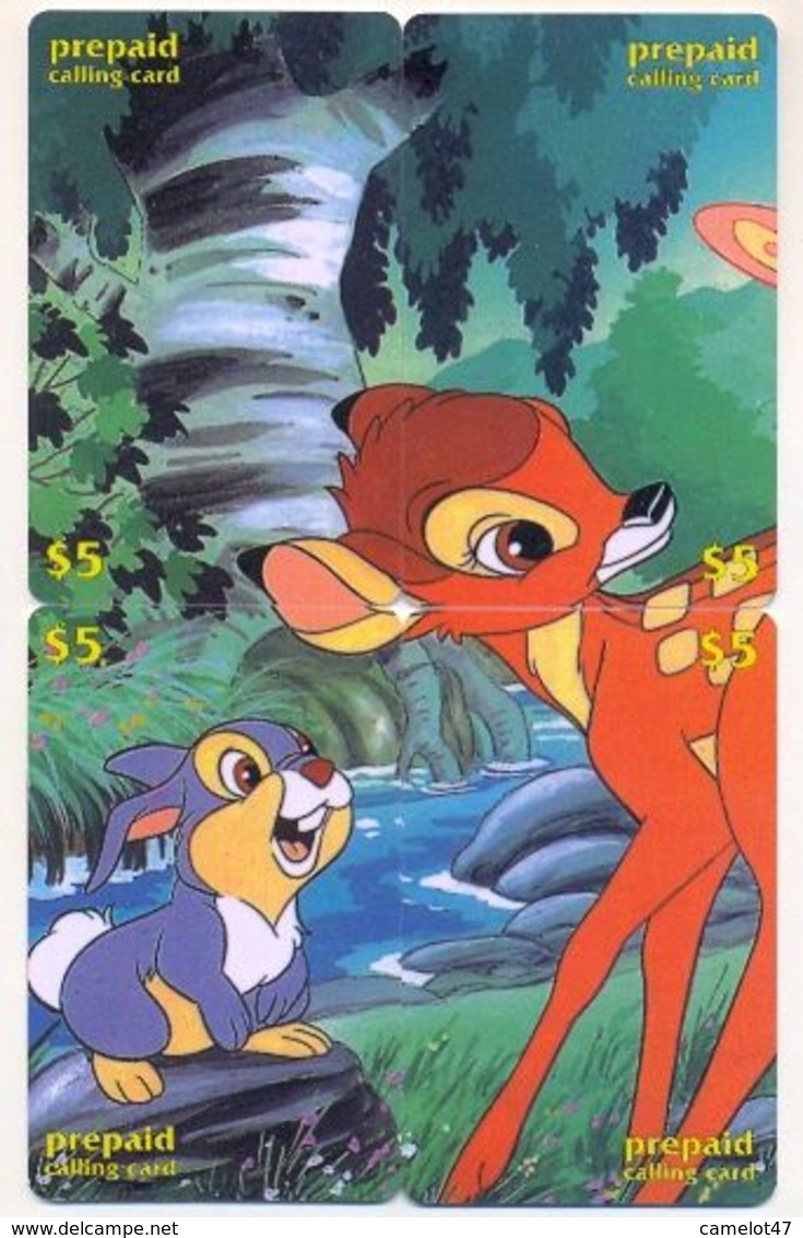 Disney $5 Canada, 4 Prepaid Calling Cards, PROBABLY FAKE, # Fd-10 - Puzzles