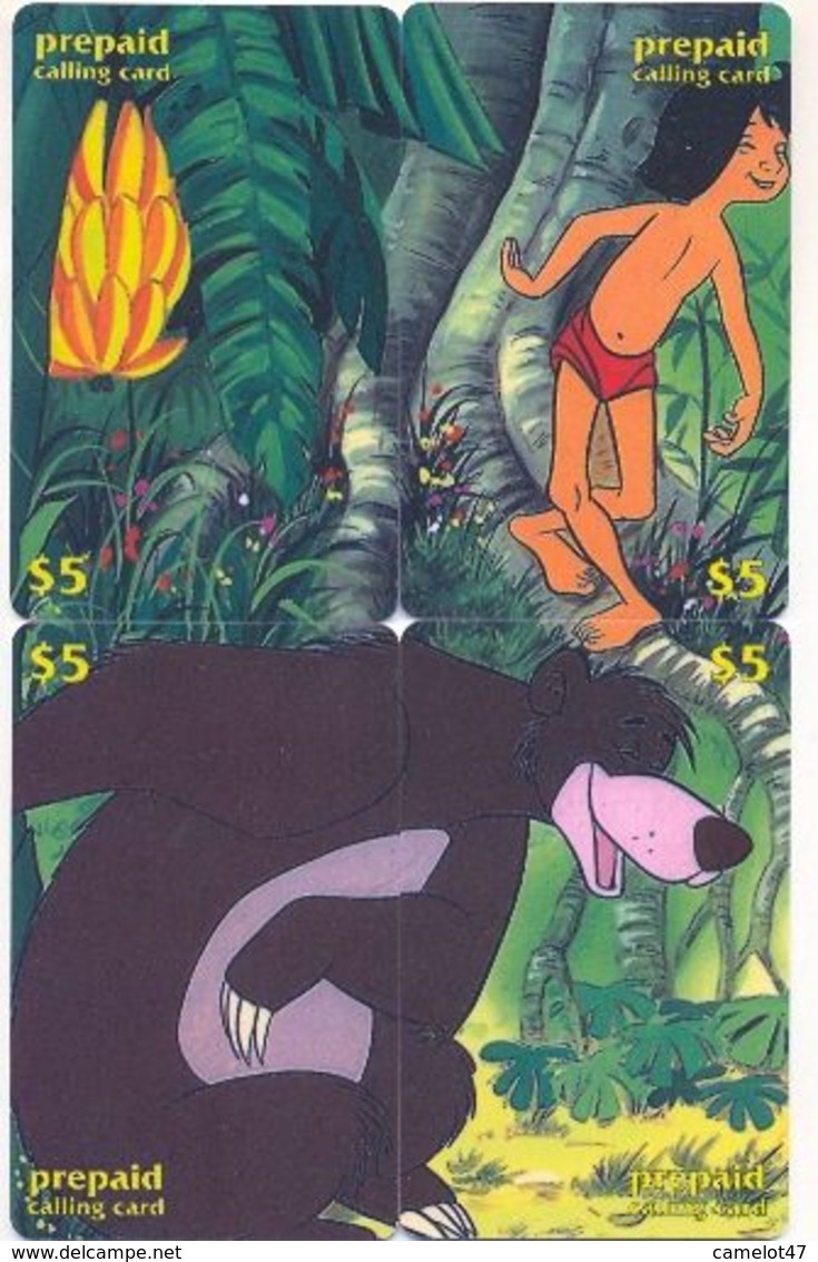 Disney $5 Canada, 4 Prepaid Calling Cards, PROBABLY FAKE, # Fd-16 - Puzzles