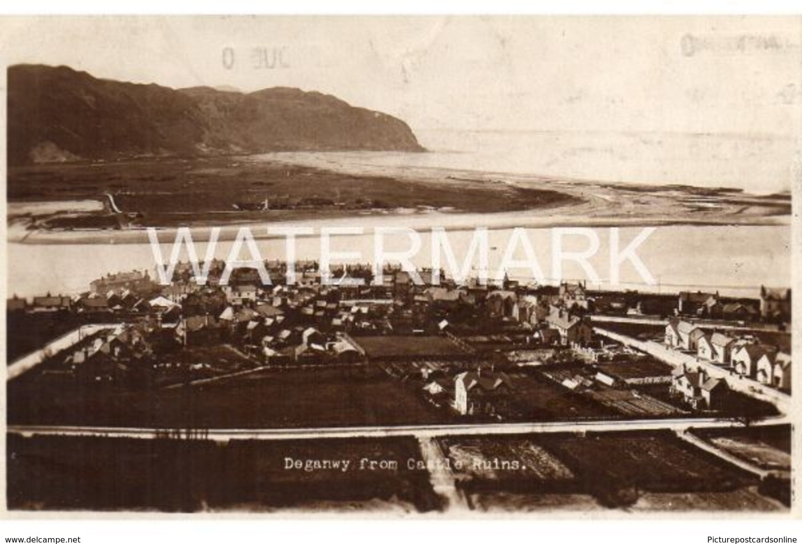 DEGANWY FROM CASTLE RUINS OLD RP POSTCARD WALES - Caernarvonshire