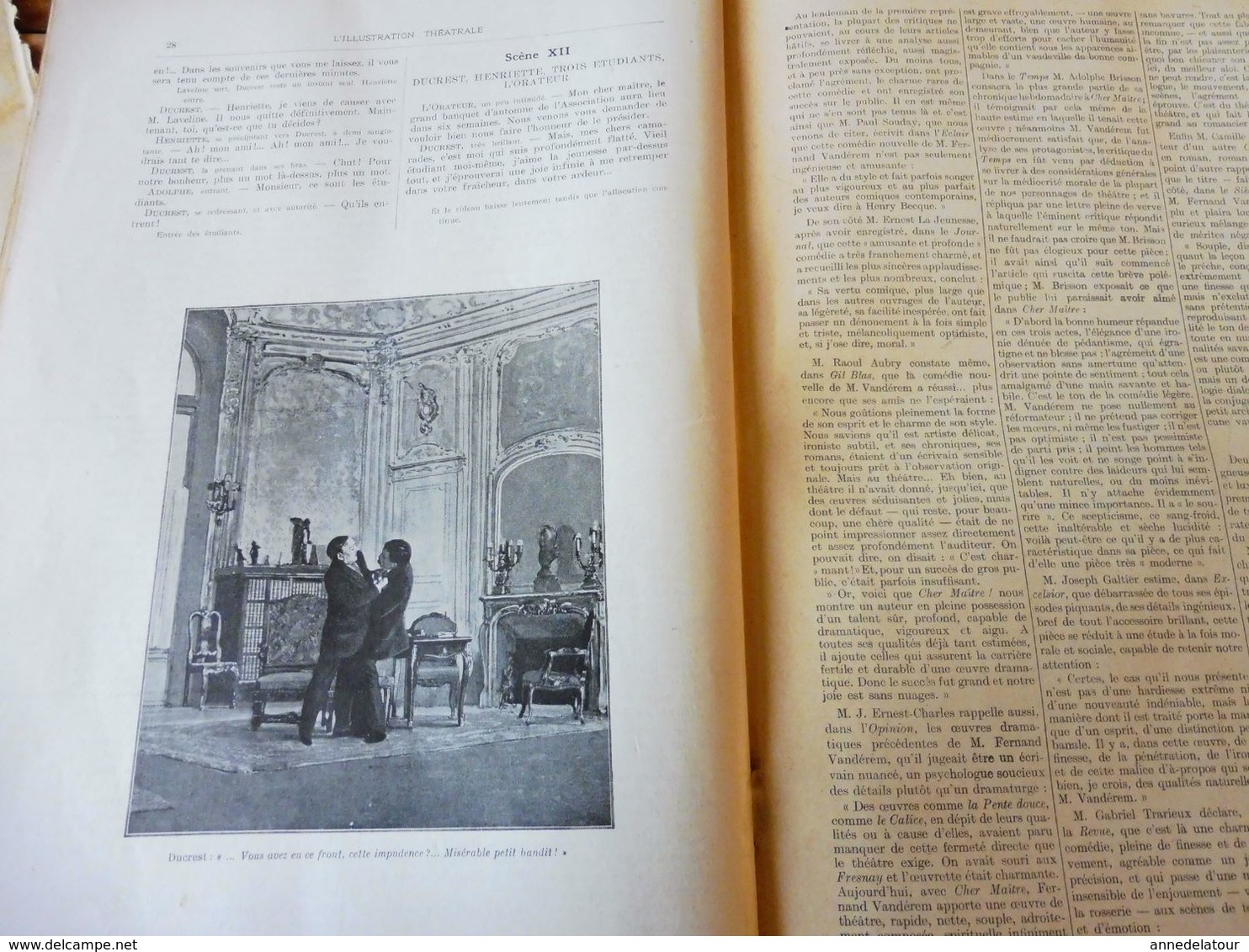 CHER MAITRE, Par Fernand Vandérem , Dont Photo  (origine : L'ILLUSTRATION  THÉÂTRALE 1911 )  Dos Illustré Pub MICHELIN - Franse Schrijvers