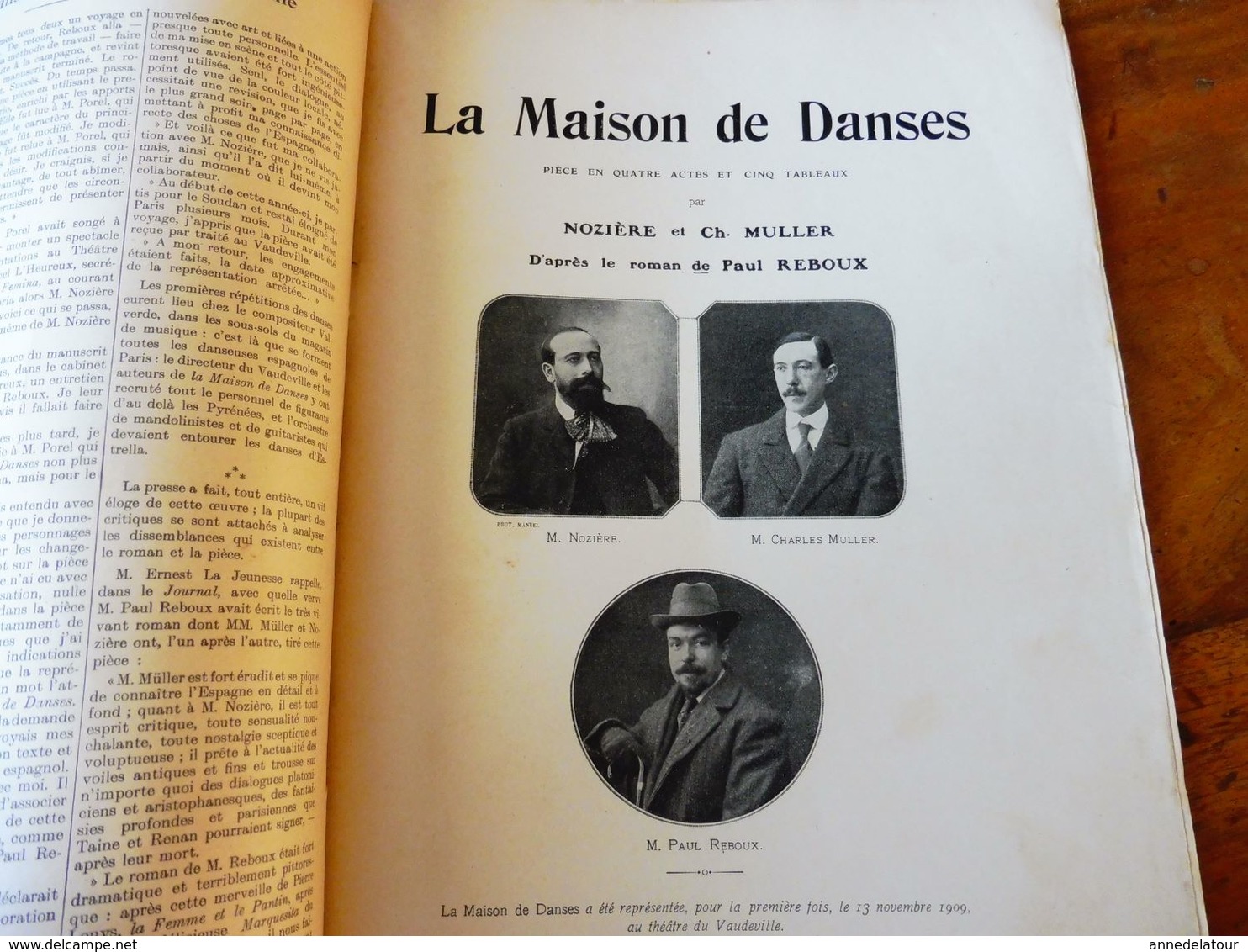 LA MAISON DE DANSES, Par Nozière Et Ch. Muller , Dont Photos  (origine : L'ILLUSTRATION  THÉÂTRALE 1910) - French Authors