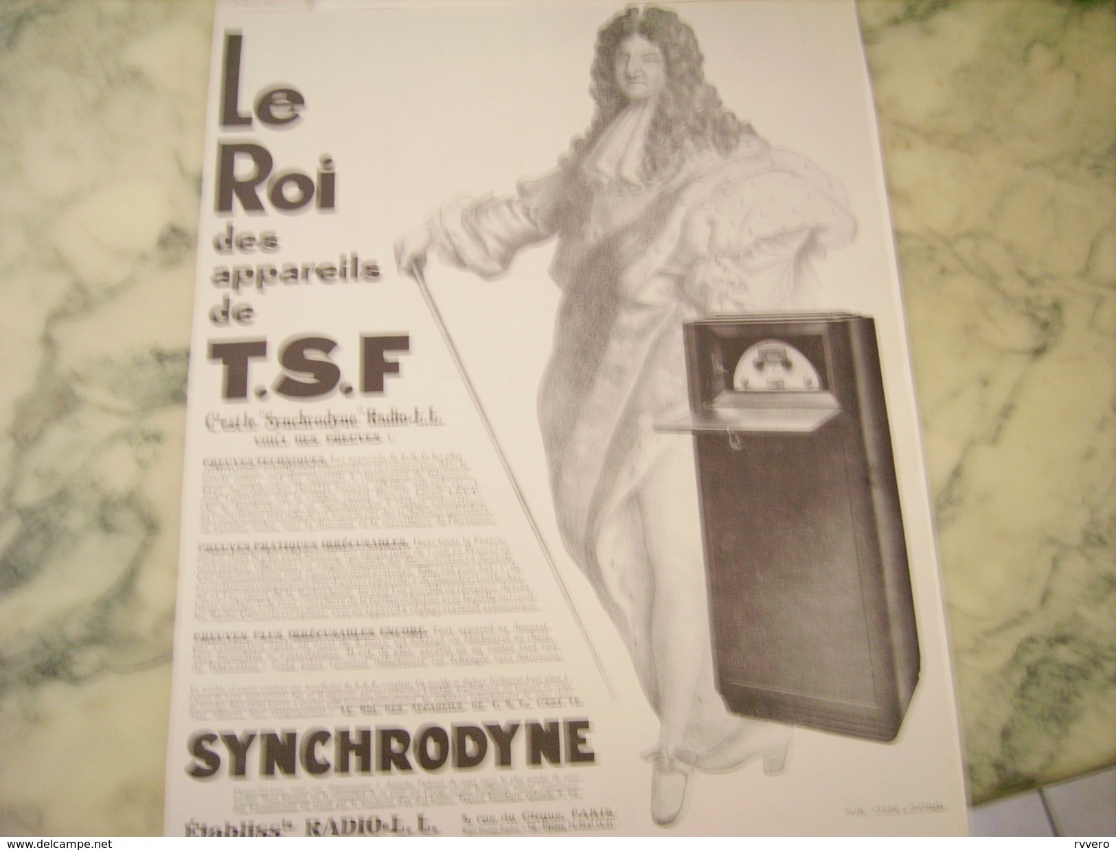 ANCIENNE PUBLICITE LE ROI DES TSF RADIO LL 1928 - Sonstige & Ohne Zuordnung
