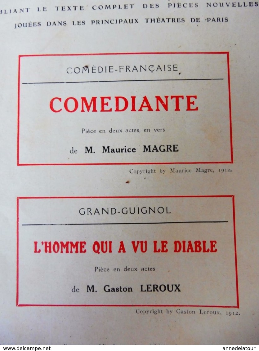 COMEDIANTE, De M. Magre Et L'HOMME QUI A VU LE DIABLE,de G. Leroux (:L'illustration Théâtrale,1912); Dessin E. L; Cousyn - French Authors