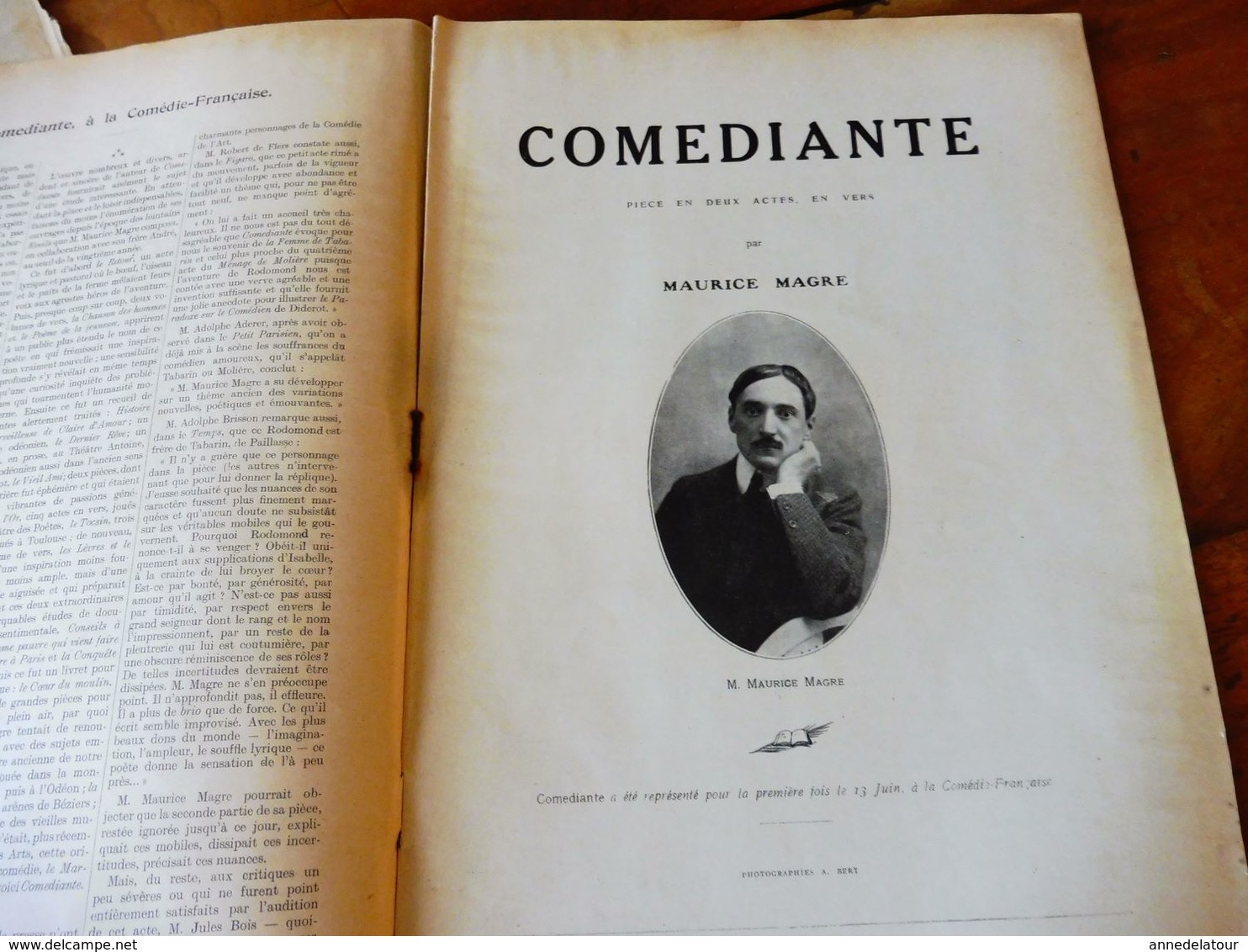 COMEDIANTE, De M. Magre Et L'HOMME QUI A VU LE DIABLE,de G. Leroux (:L'illustration Théâtrale,1912); Dessin E. L; Cousyn - French Authors