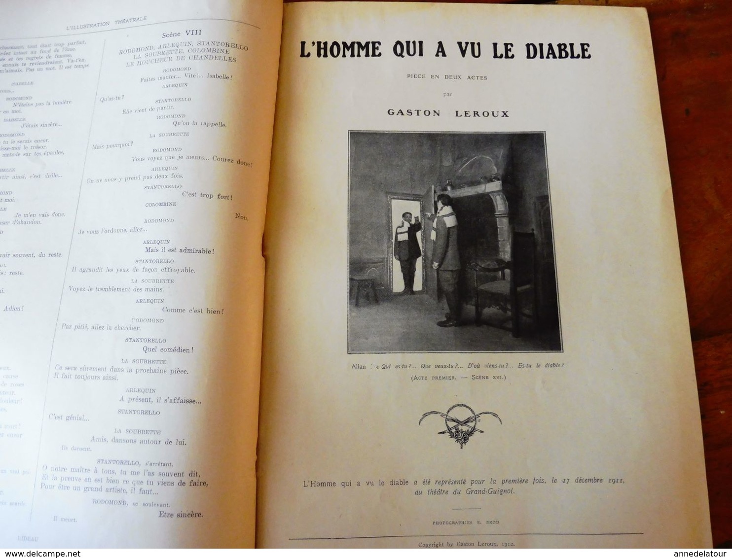 COMEDIANTE, De M. Magre Et L'HOMME QUI A VU LE DIABLE,de G. Leroux (:L'illustration Théâtrale,1912); Dessin E. L; Cousyn - French Authors