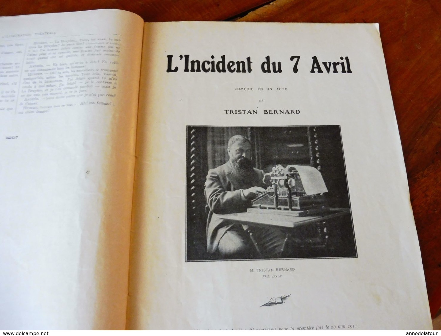 LE RESPECT DE L'AMOUR;L'INCIDENT DU 7 AVRIL ,de Tristan Bernard;UN JOUR DE FÊTE (orig :L'ILLUSTRATION THÉÂTRALE 1911)