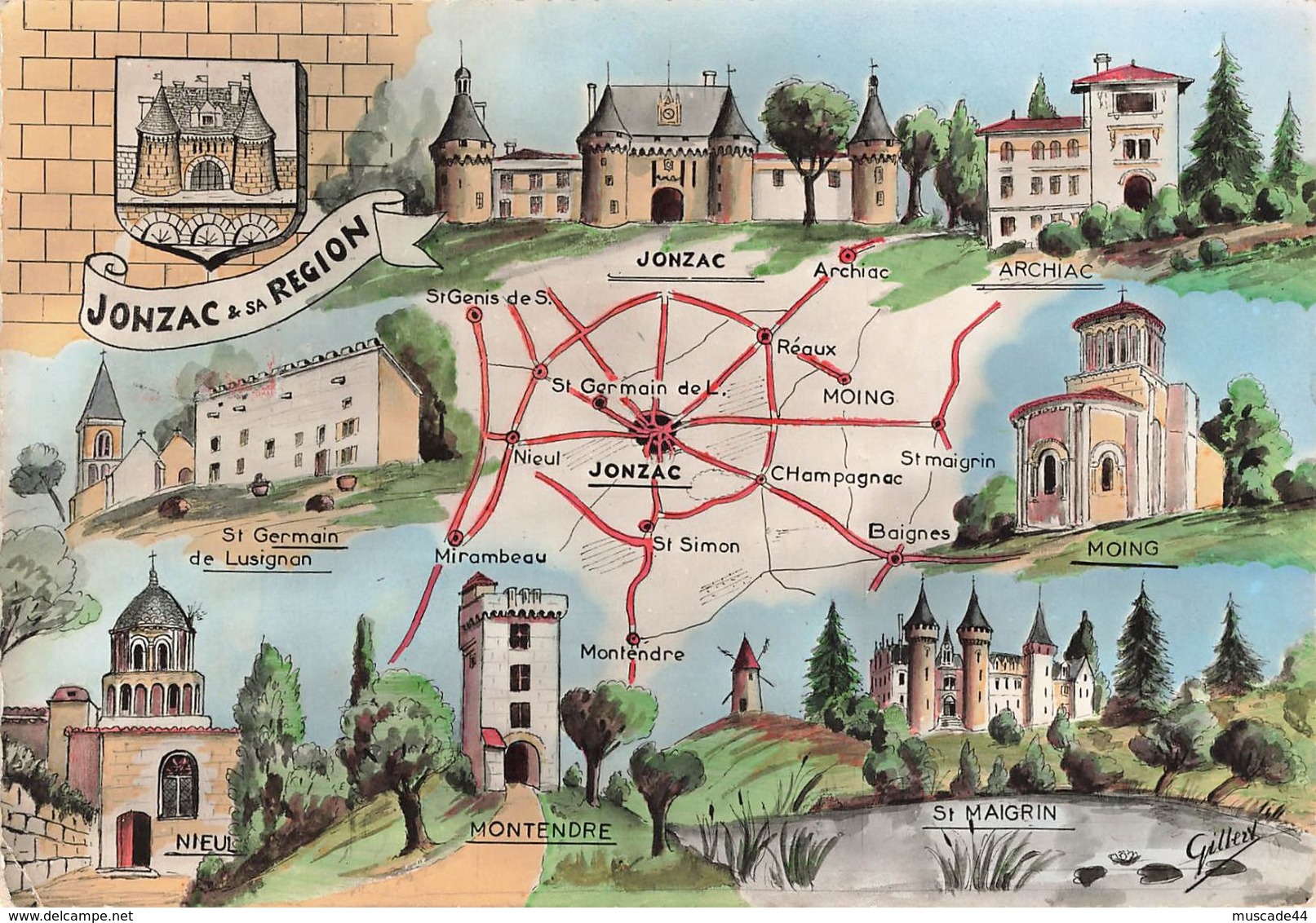 JONZAC Et Sa Region - CARTE ET ILLUSTRATIONS DES VILLES - Jonzac