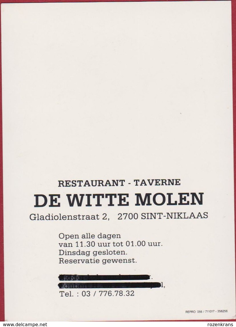 Sint-Niklaas Restaurant Taverne De Witte Molen Gladiolenstraat Windmolen Moulin A Vent Waasland (In Zeer Goede Staat) - Sint-Niklaas