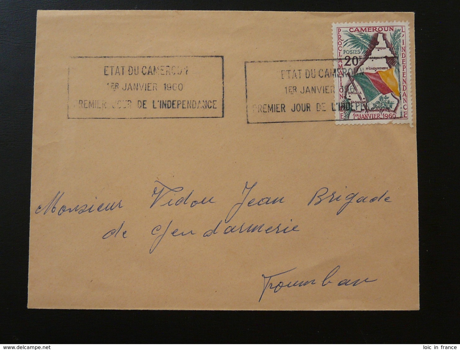 Lettre Premier Jour Indépendance Du Cameroun 1960 (ex 2) - Cameroon (1960-...)