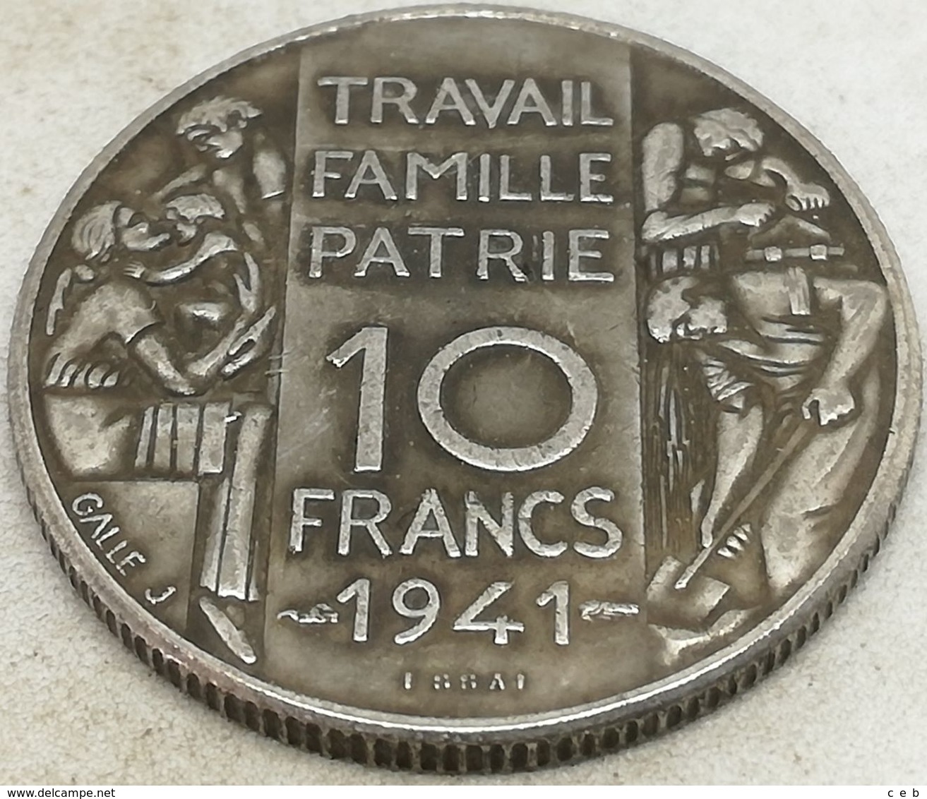 RÉPLICA PRUEBA. Moneda 1941. 10 Francos. Mariscal Petain. Estado Francés, Francia, Vichy. II Guerra Mundial. ESSAI - Sonstige & Ohne Zuordnung