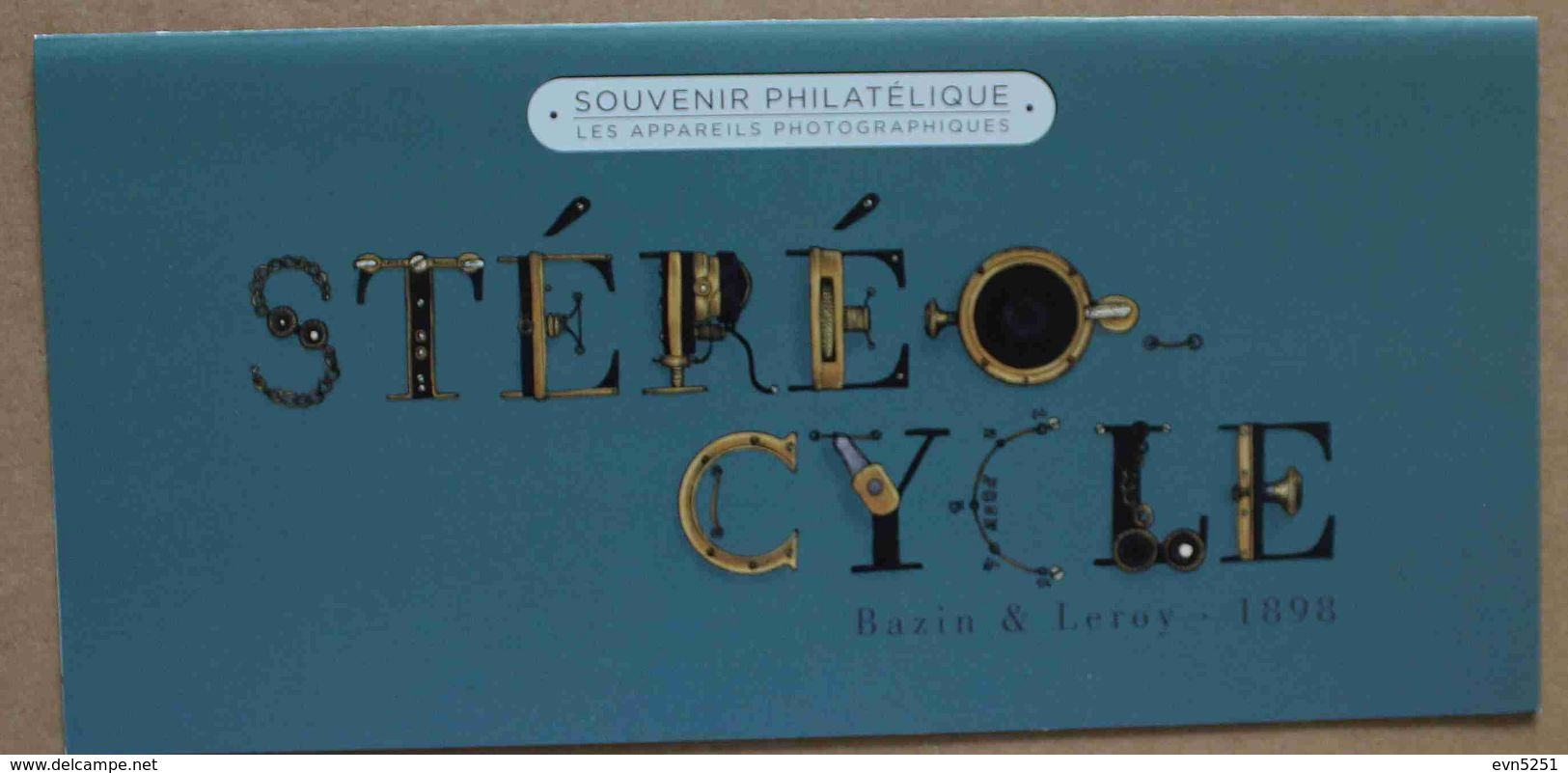 BS14-104 : Bloc Souvenir / Les Appareils Photographiques - Stéréocycle, 1898 - Foglietti Commemorativi