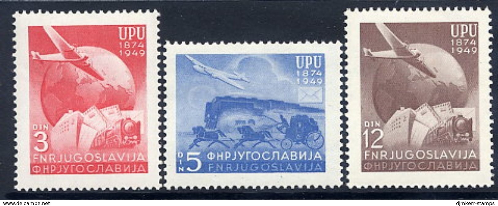 YUGOSLAVIA 1949 UPU Anniversary  MNH / **.  Michel 578-80 - Unused Stamps