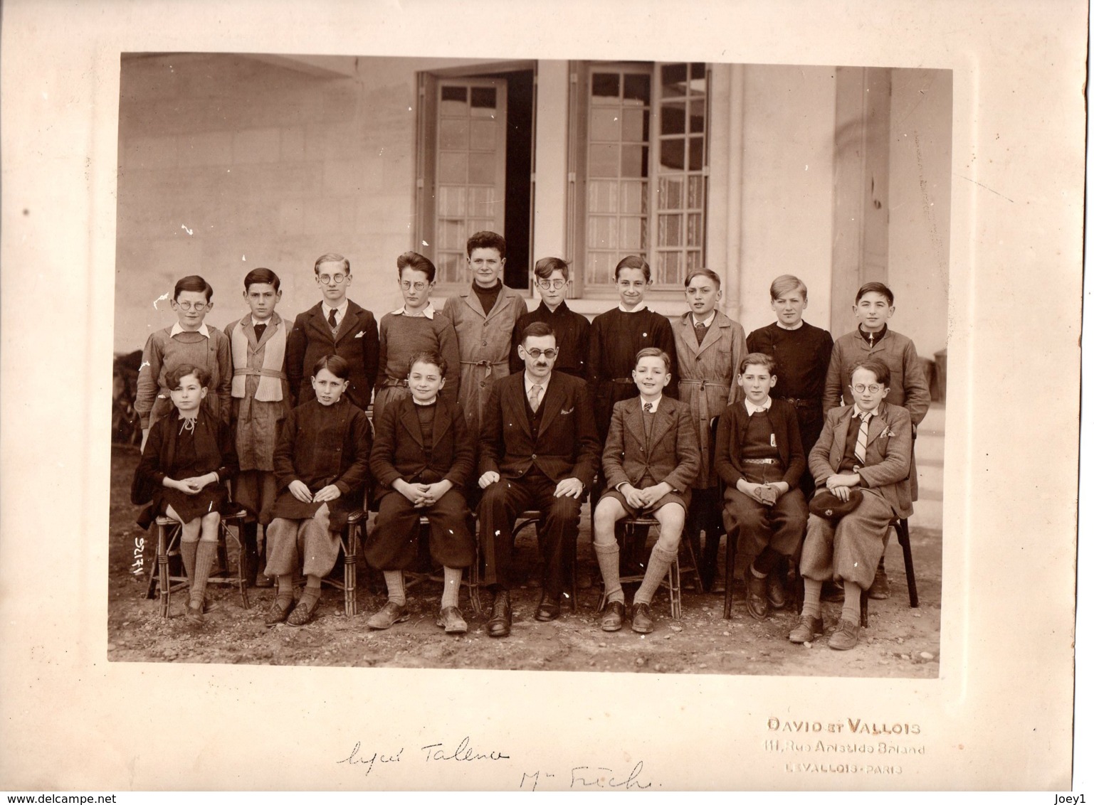 Photo Scolaire David Et Vallois Lycée Talence Pendant La 2ème Guerre - Anonyme Personen