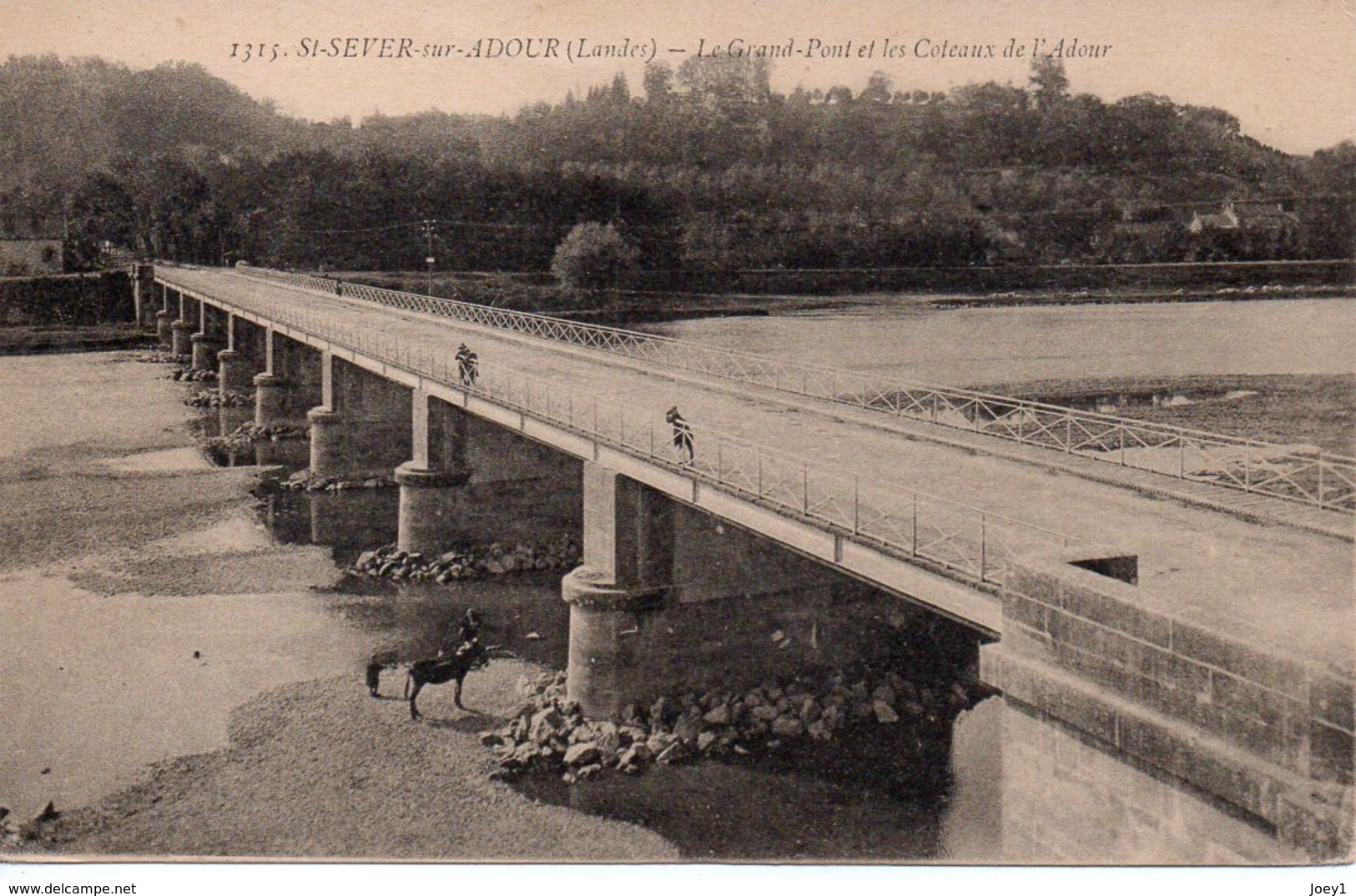 Cpa St Sever Sur Adour,le Grand Pont Et Les Coteaux De L'Adour. - Saint Sever