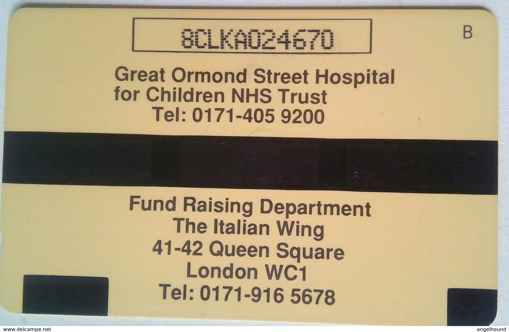 Cardlink 8CLKA Great Ormond Street Hospital For Children - [ 5] Eurostar, Cardlink & Railcall