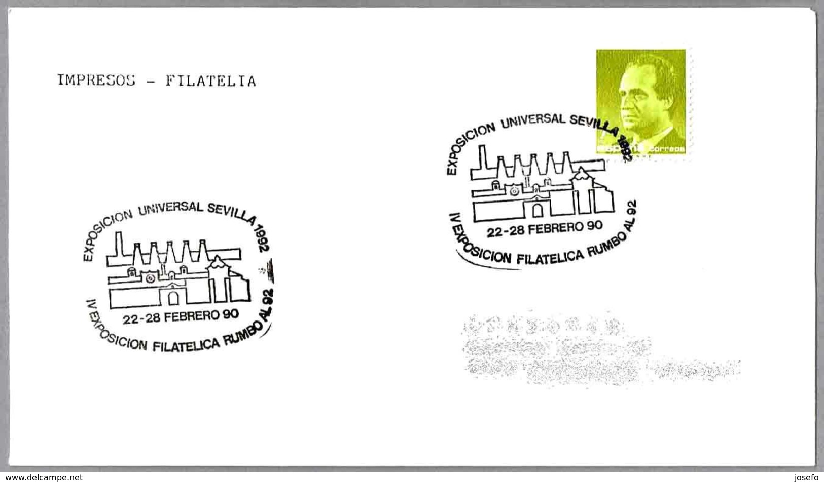 EXPO UNIVERSAL SEVILLA 1992. IV Exp. Filatelica RUMBO AL 92. Sevilla, Andalucia, 1990 - 1992 – Siviglia (Spagna)