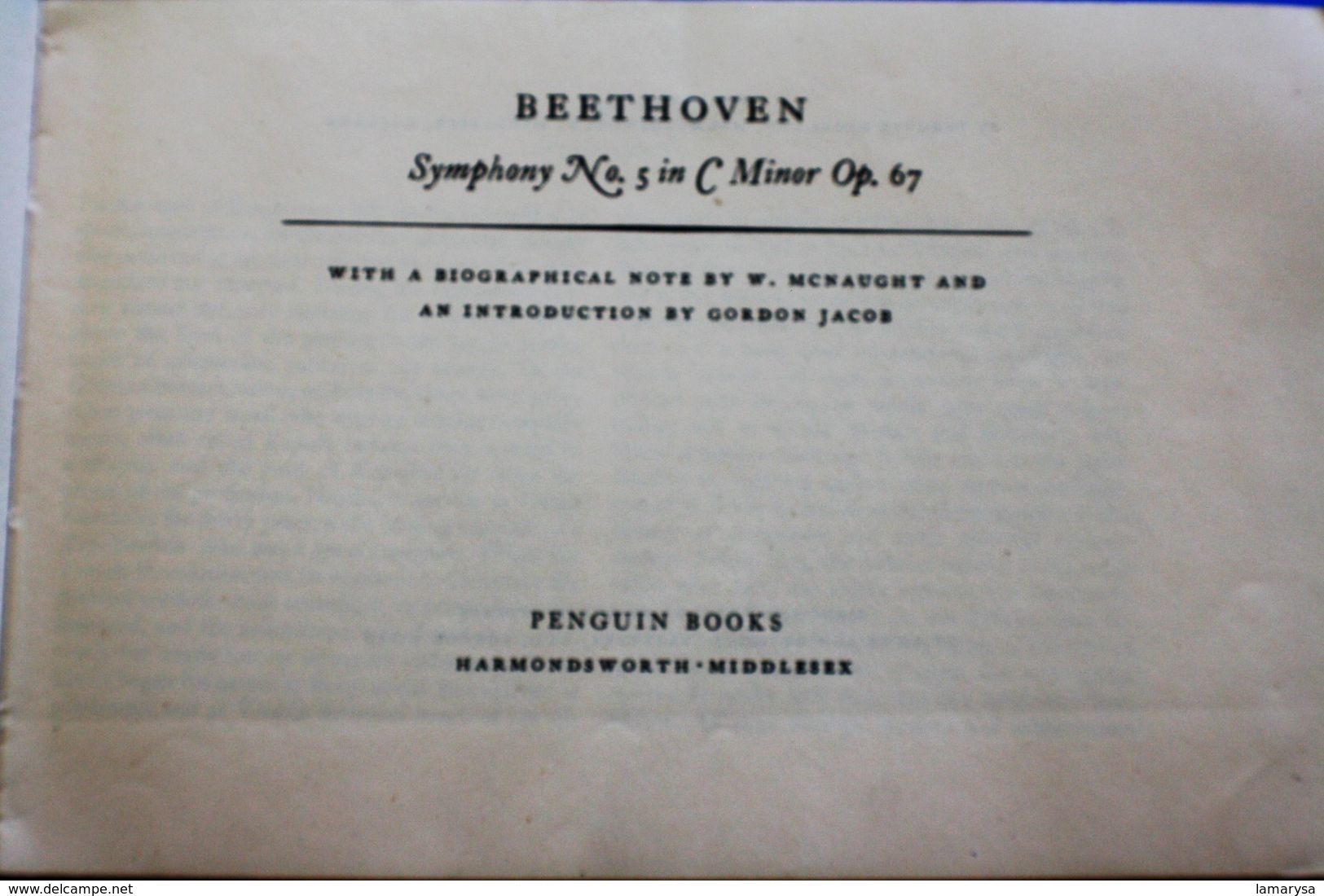 1951 BEETHOVEN SYMPHONY N° 5 IN C MINOR PENGUIN SCORES 12-3/6-OP 67-Musique & Instruments Partition Musique Classique - A-C