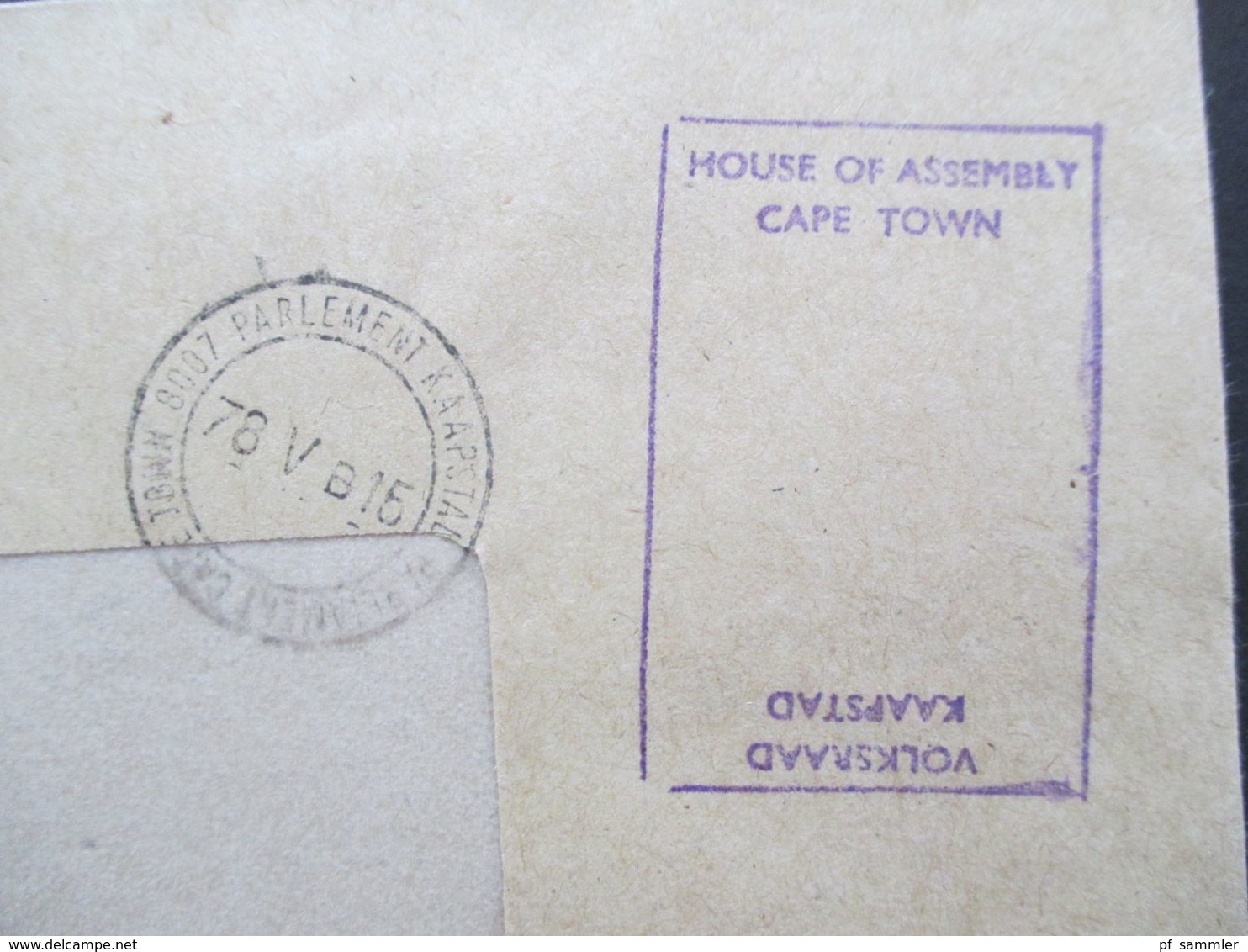 Südafrika 1978 Beleg Mit Stempel House Of Assembly Cape Town Volksraad Kaapstad U. Parliament Cape - Town - Briefe U. Dokumente