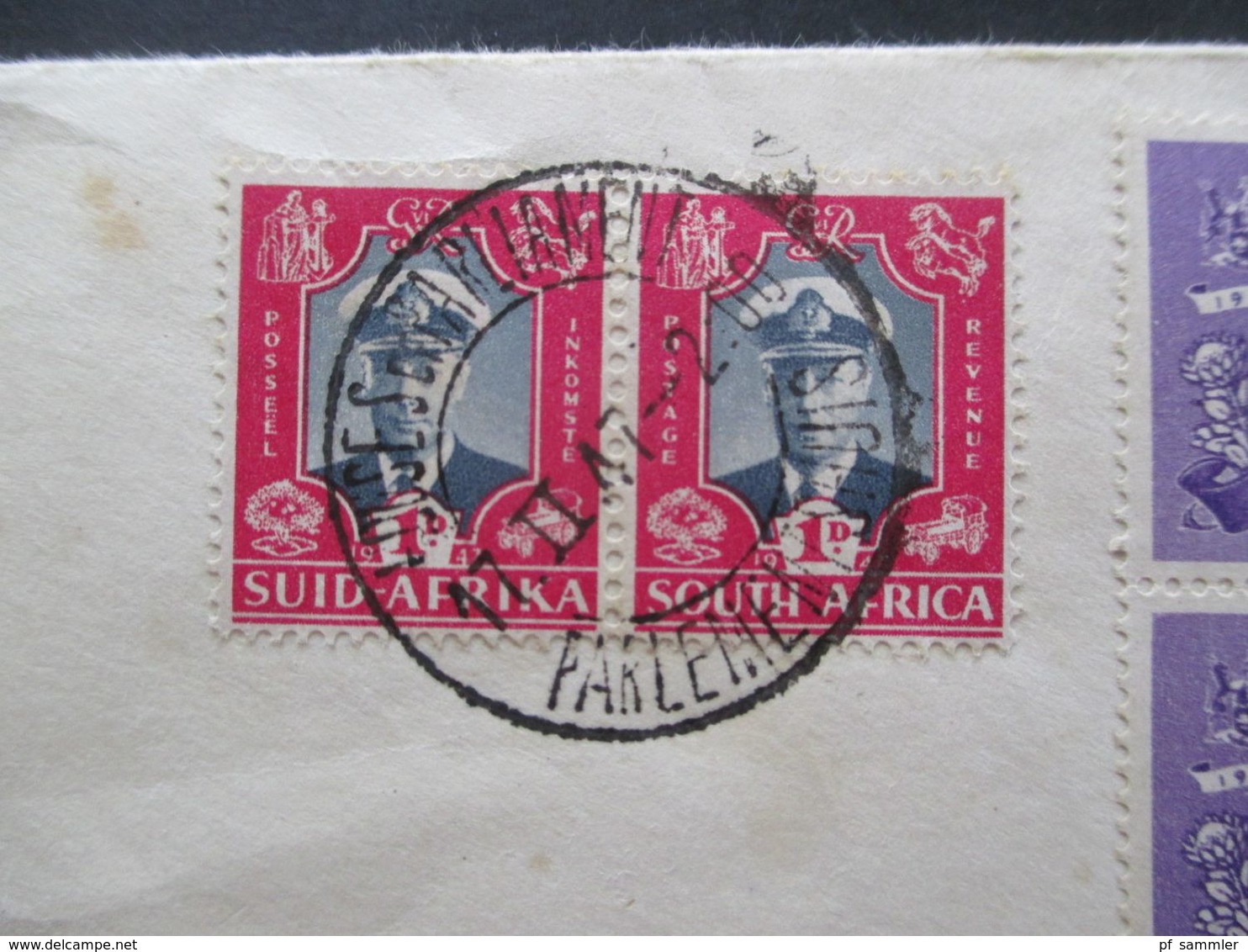 Südafrika 1947 Beleg Mit Wappen House Of Assembly Cape Town 3 Paare South Africa / Suid Africa Stempel Parliament - Briefe U. Dokumente
